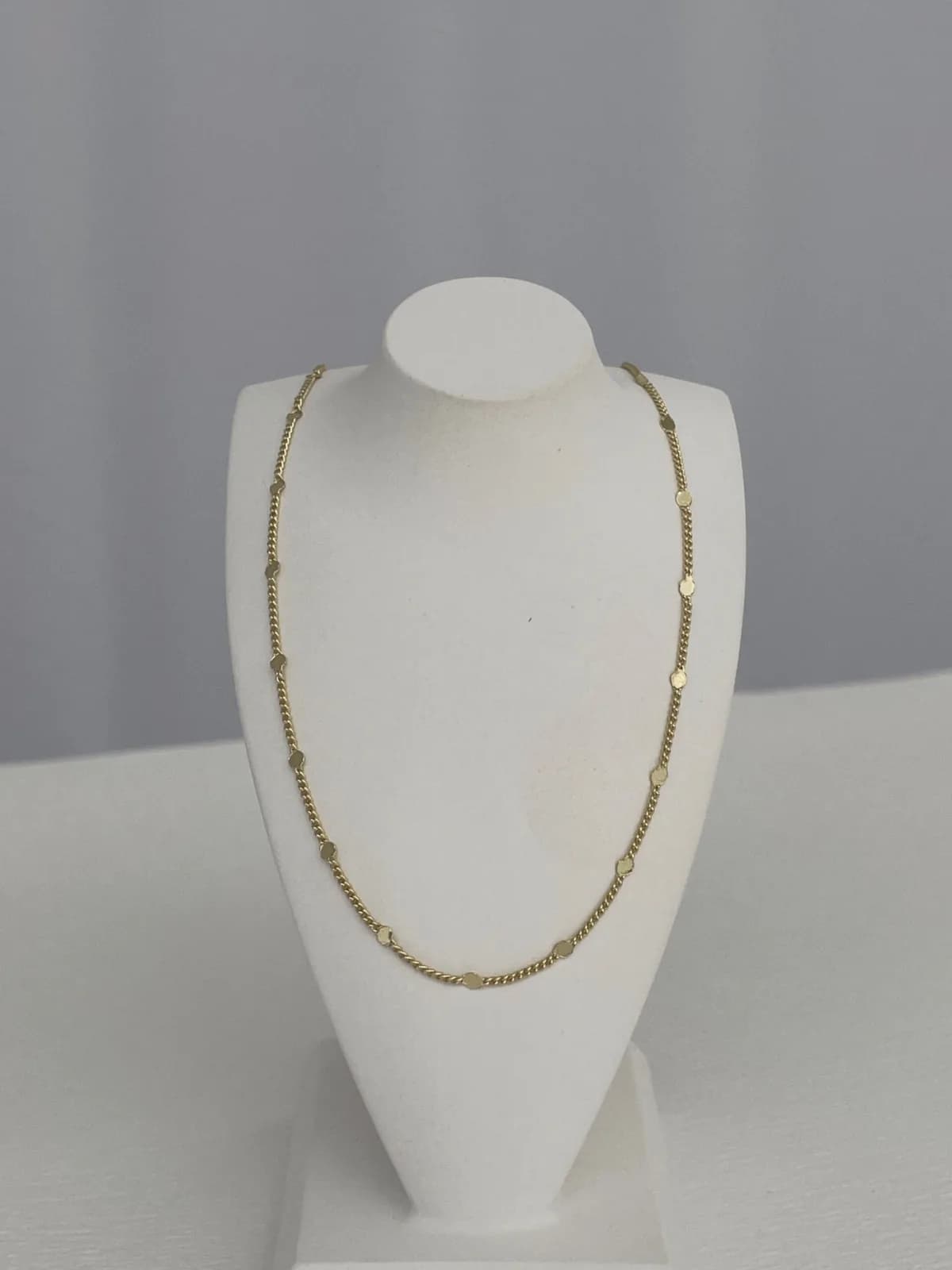 Özel Seri İnce Ezme Plaka Detay Gold Zincir Kolye 60 Cm