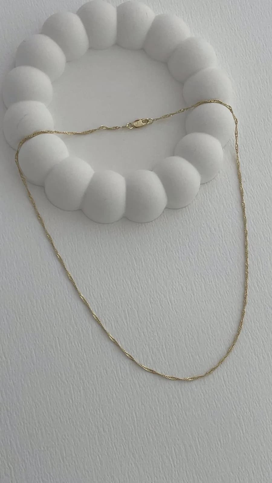 Özel Seri İnce Kıvrım Tasarım Gold Kolye 45 Cm