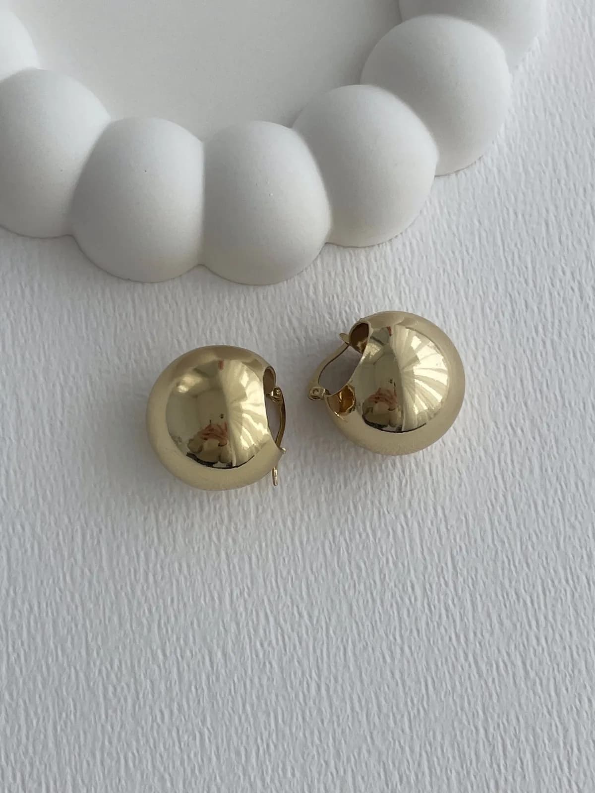 Özel Seri Büyük Boy Gold Top Küpe