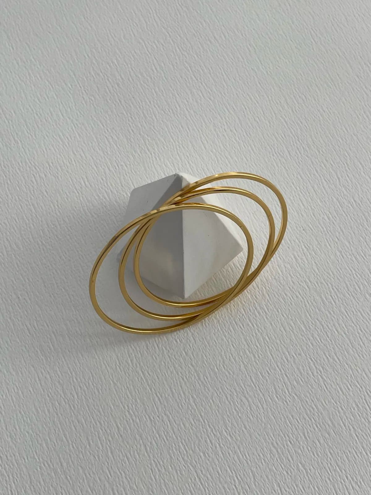Çelik İnce Düz Gold Ajda Bileklik 65mm