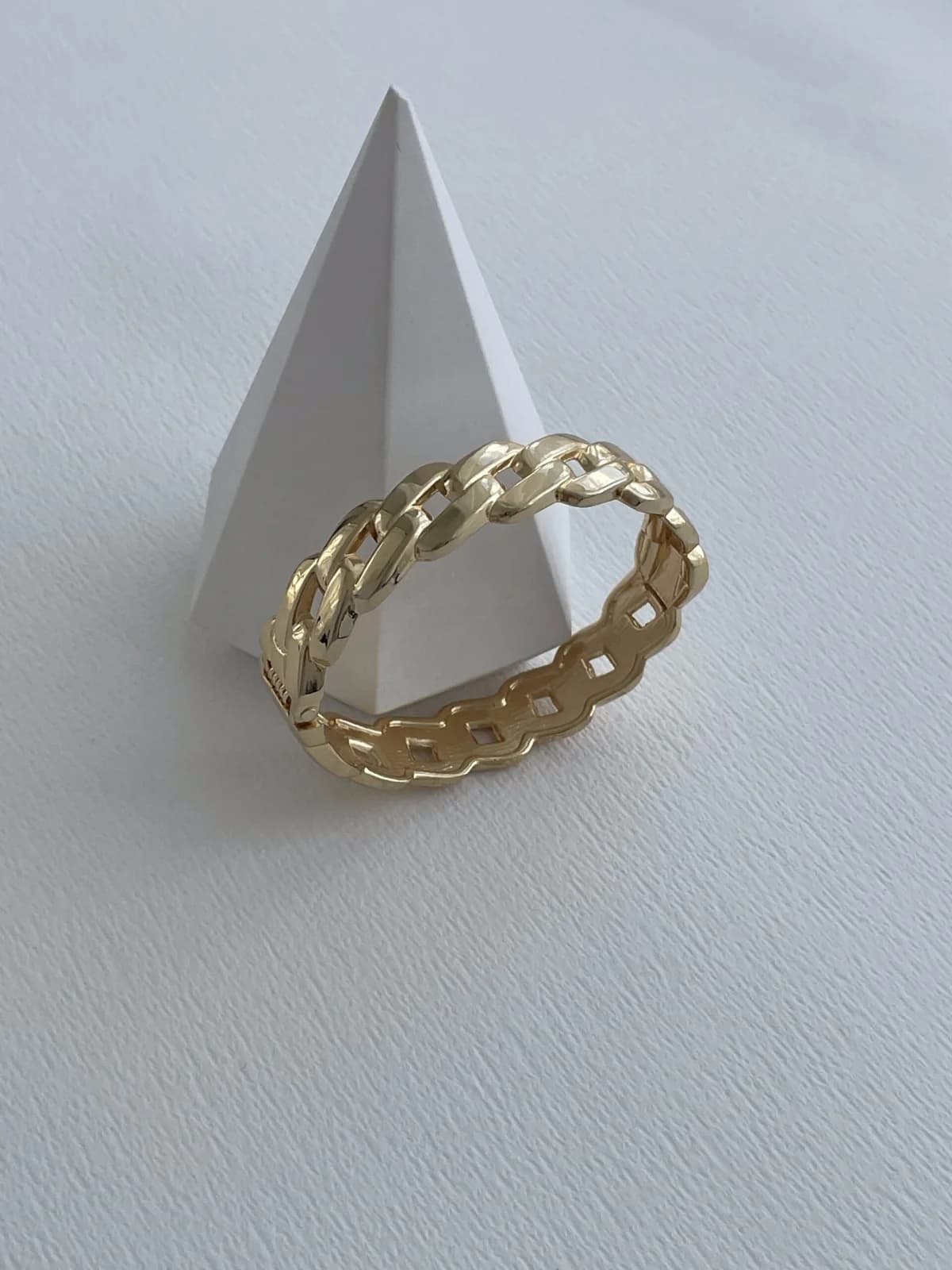 Özel Seri Kalın Zincir Tasarım Gold Kelepçe Bileklik
