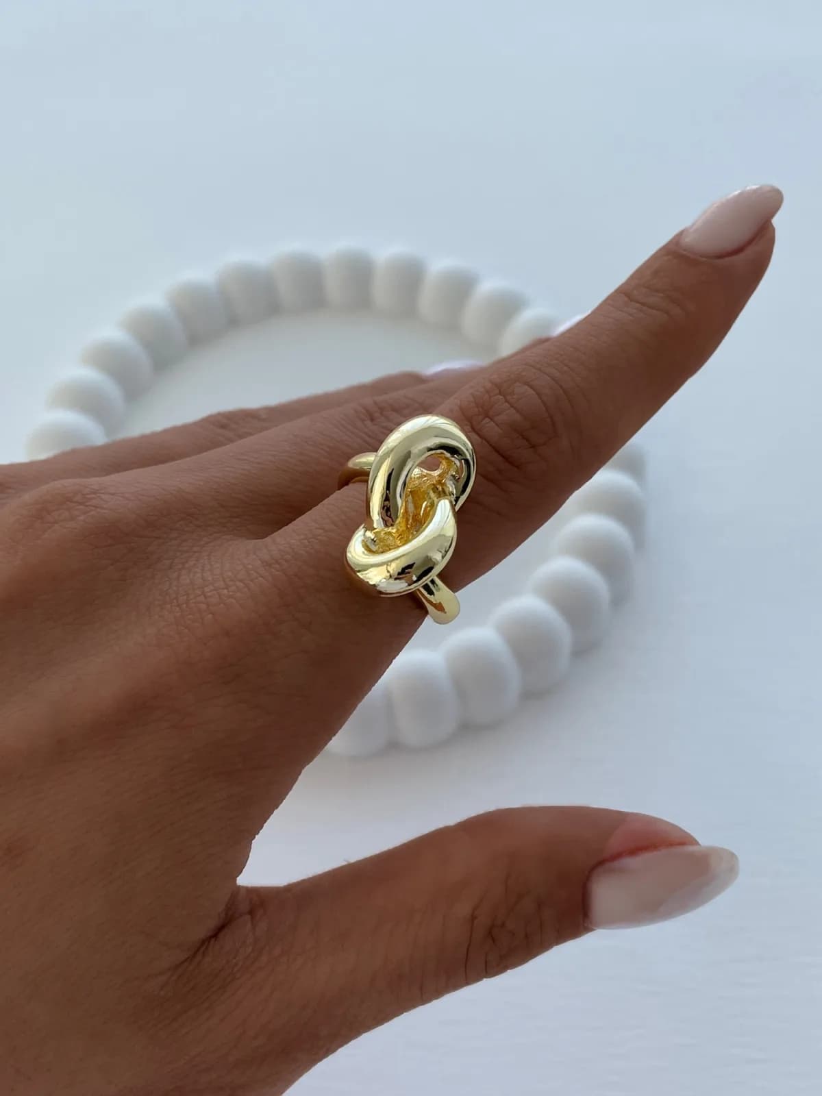 Özel Seri Geometrik Desen Ayarlanabilir Gold Yüzük