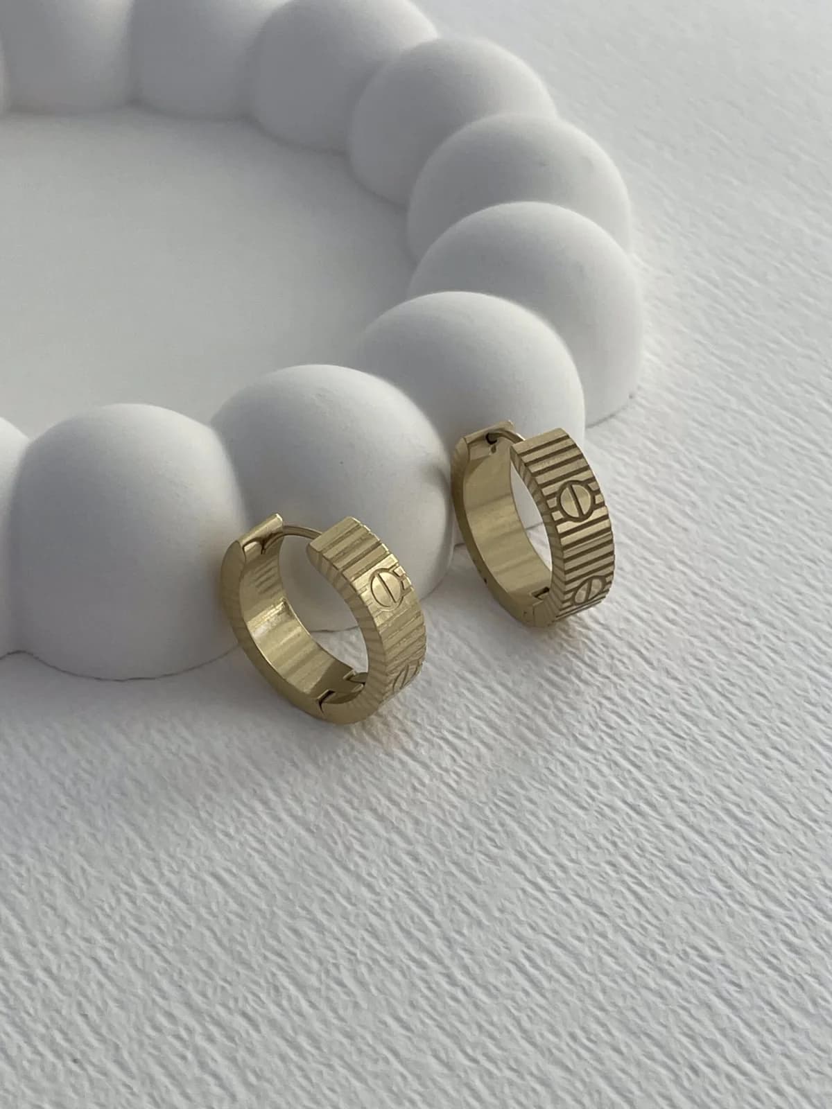 Çelik Marka Model Gold Halka Küpe
