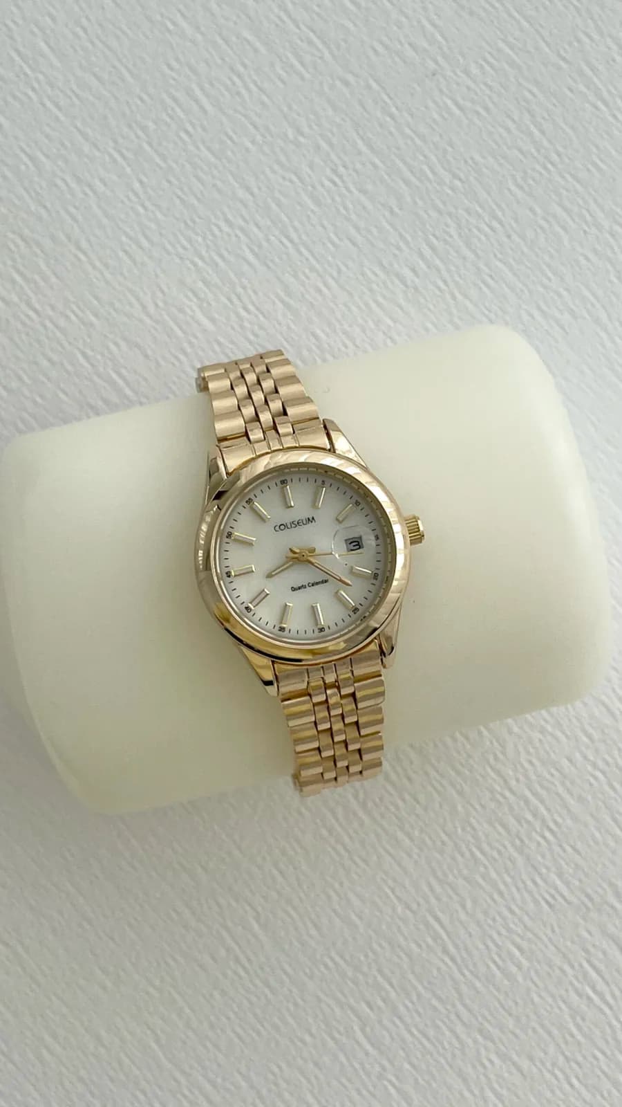Yuvarlak Tasarım Kadranı Beyaz Gold Vintage Saat