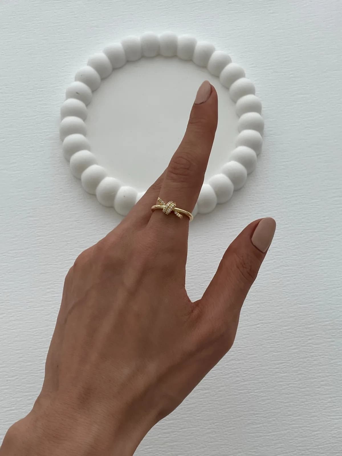 Özel Seri Zirkon Taşlı Düğüm Tasarım Ayarlanabilir Gold Yüzük