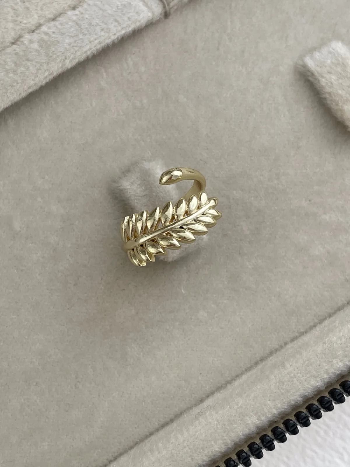 Özel Seri Başak Tasarım Ayarlanabilir Gold Yüzük