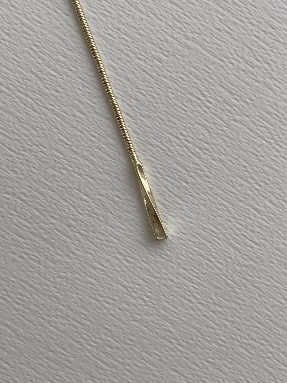 Özel Seri İkili Burgu Çubuk Tasarım Gold Kolye