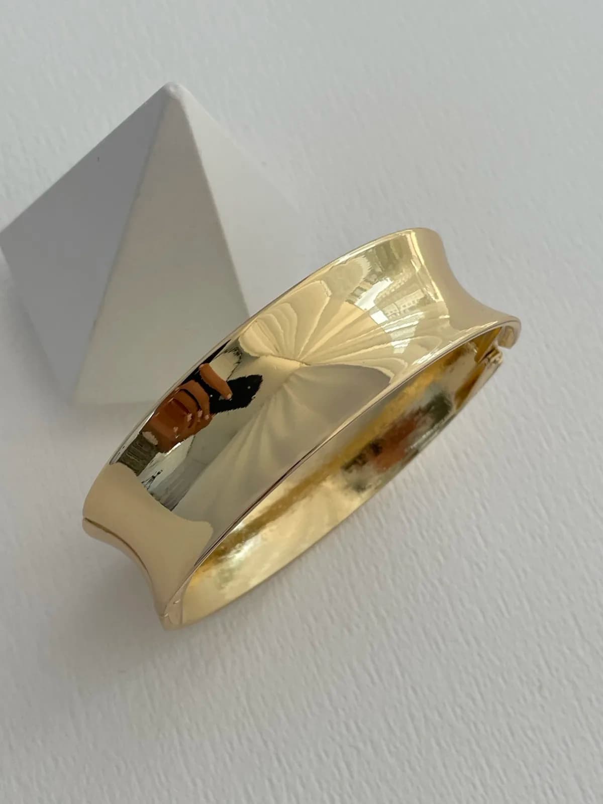 Özel Seri Halka Tasarım Gold Kelepçe Bileklik