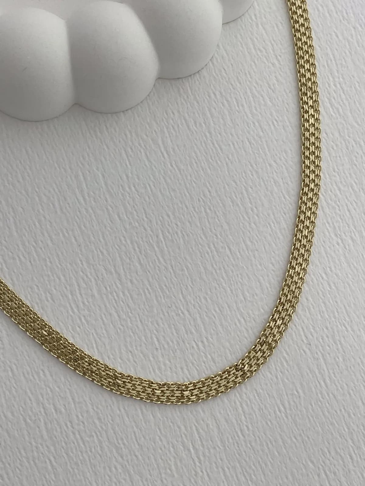 Özel Seri Hasır Tasarım Gold Kolye