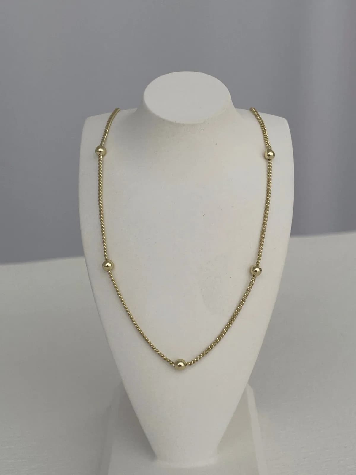 Özel Seri İnce Top Detay Gold Zincir Kolye 60 Cm