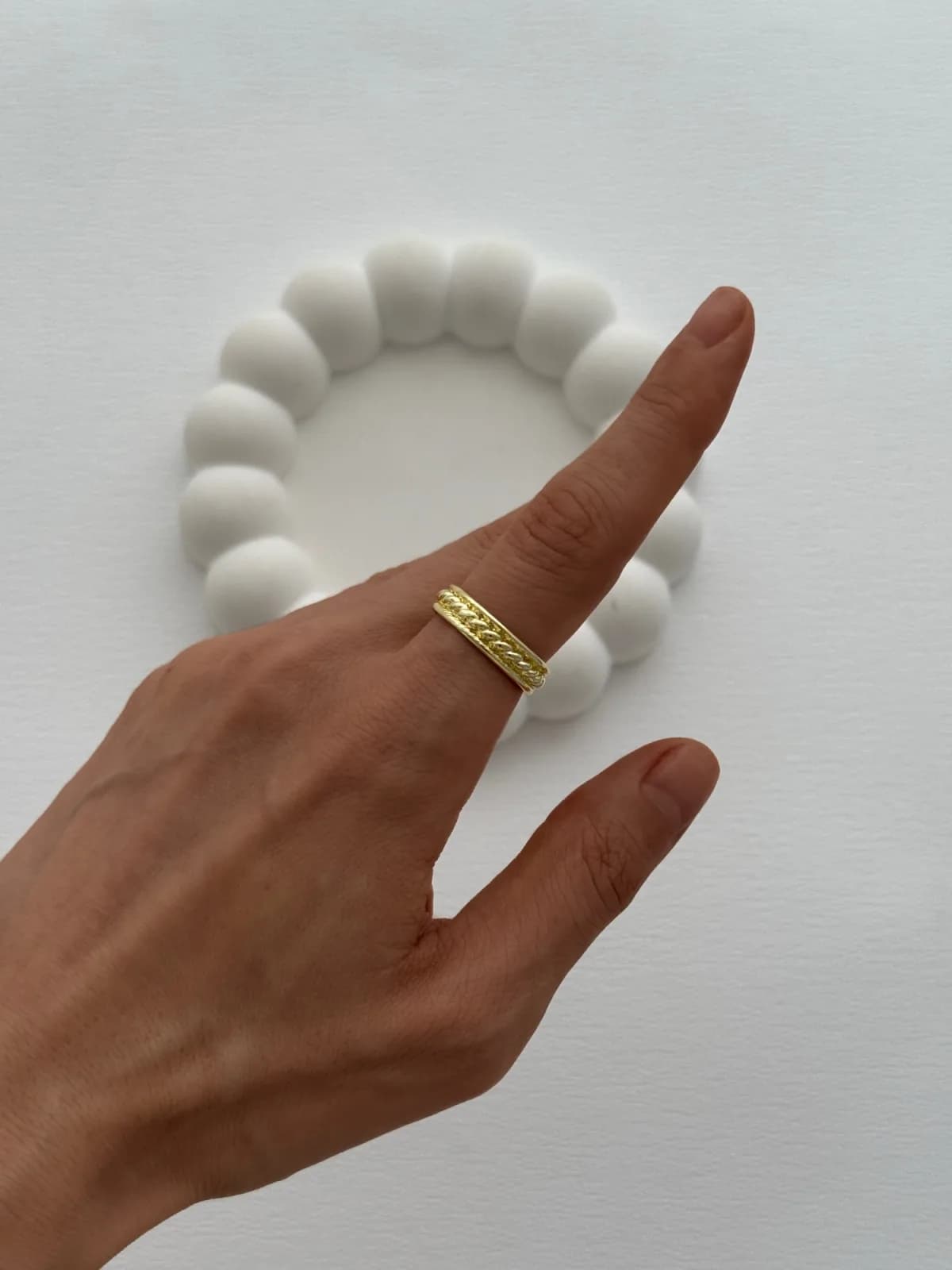 Özel Seri Pinterest Örgü Tasarım Ayarlanabilir Gold Yüzük