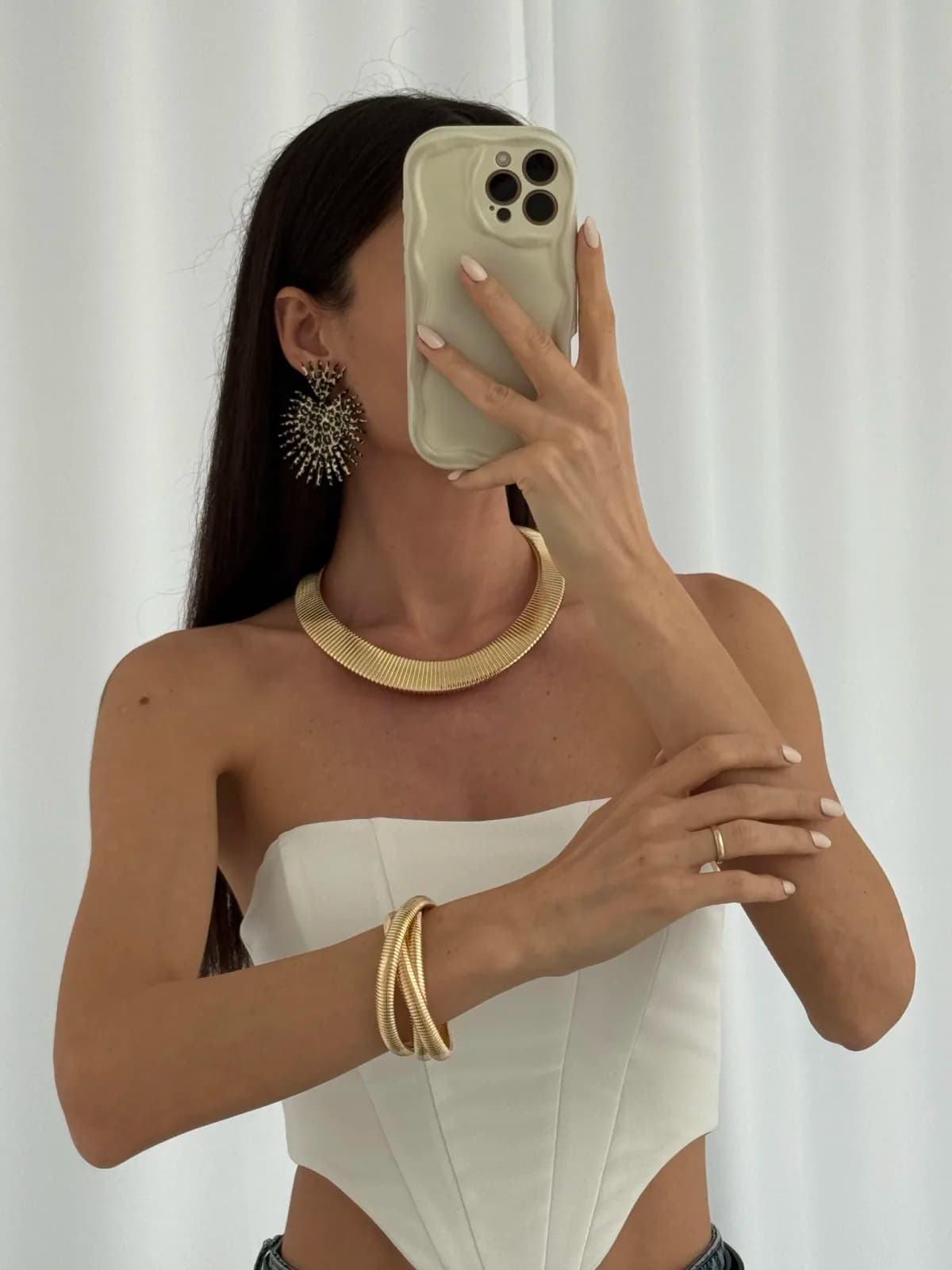 Özel Seri ZR Model Leopar Desen Gold Küpe