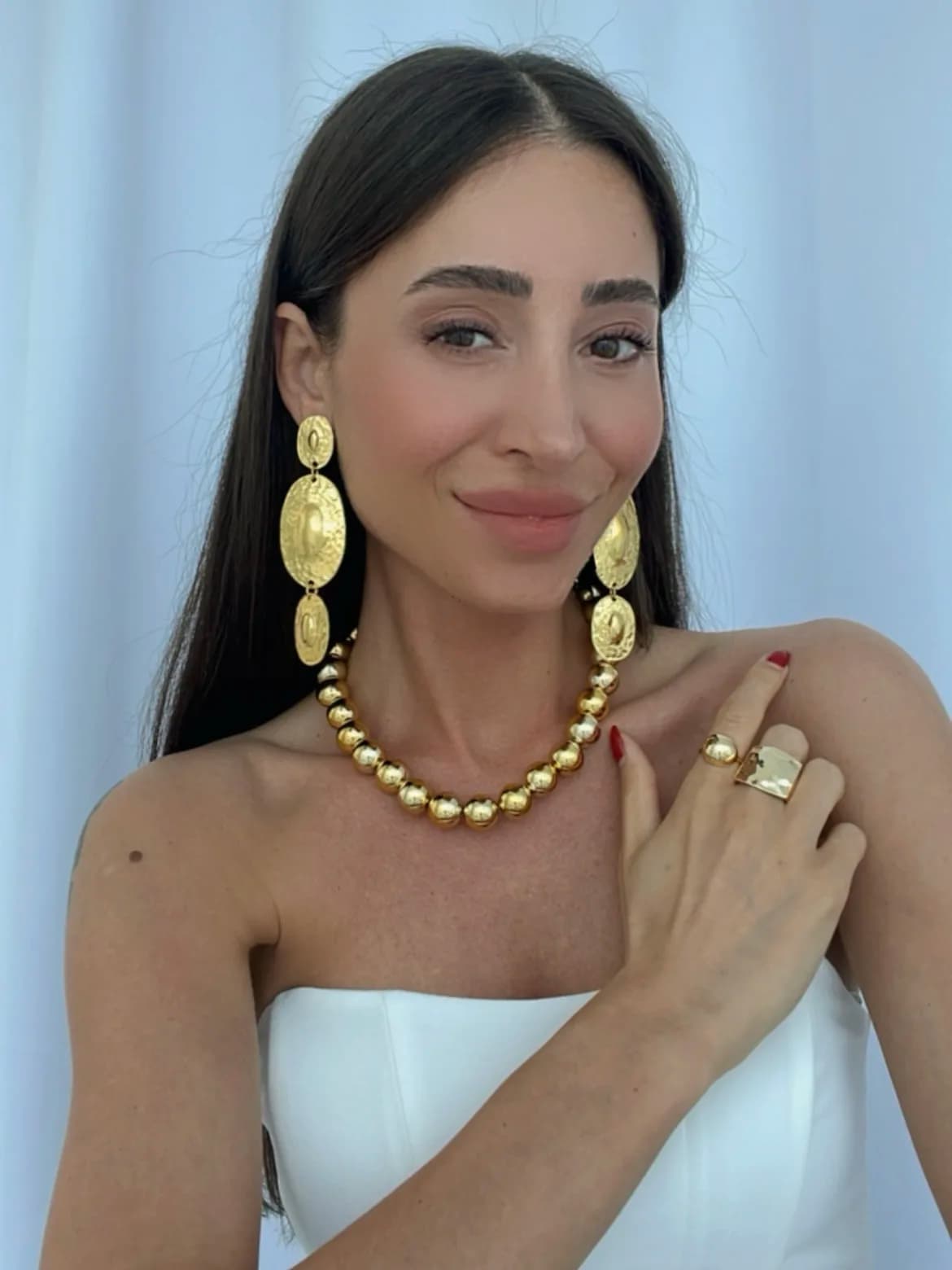 Özel Seri Marka Model Büyük Boy Gold Küpe