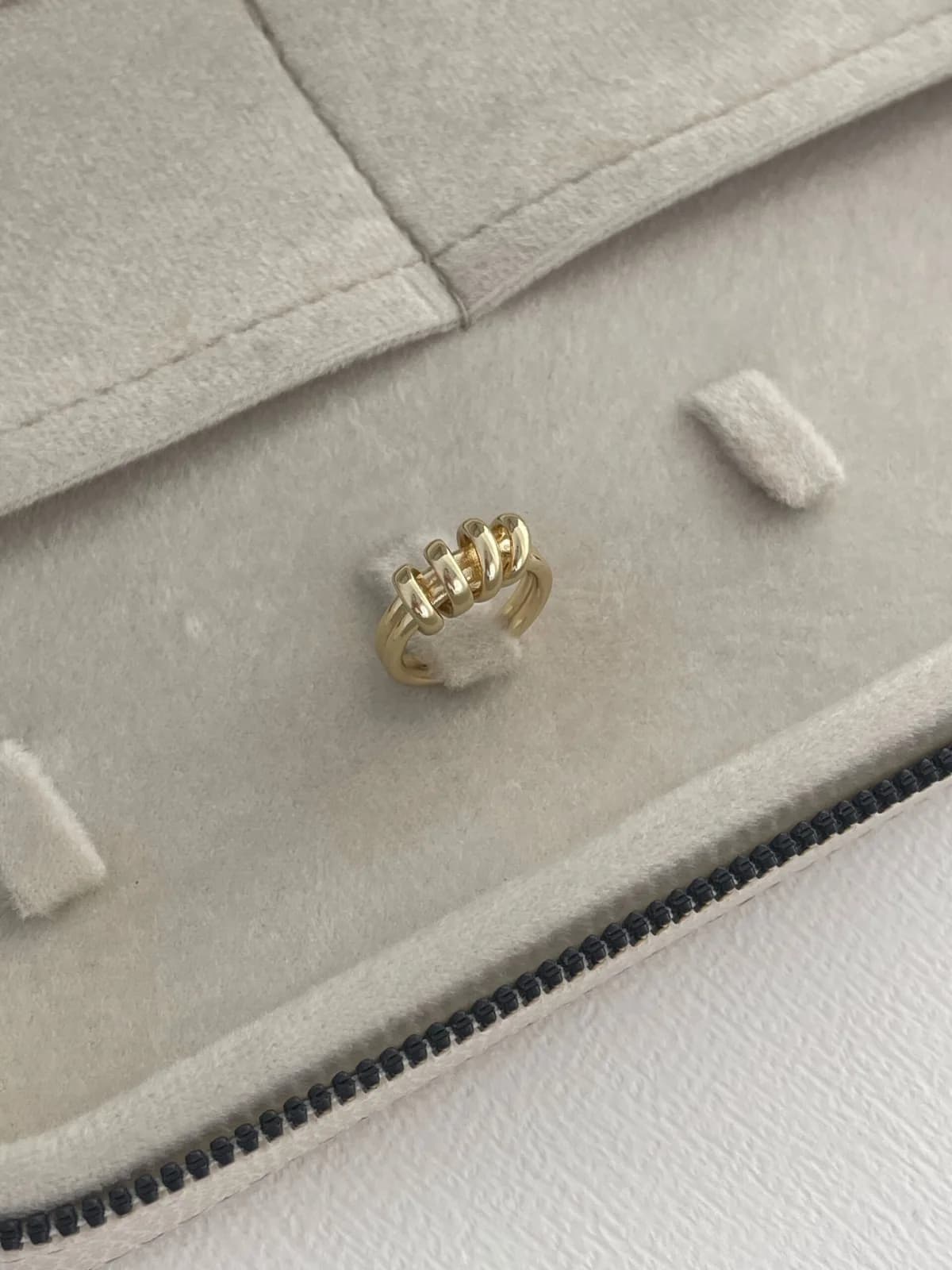 Özel Seri Burgu Tasarım Ayarlanabilir Gold Yüzük