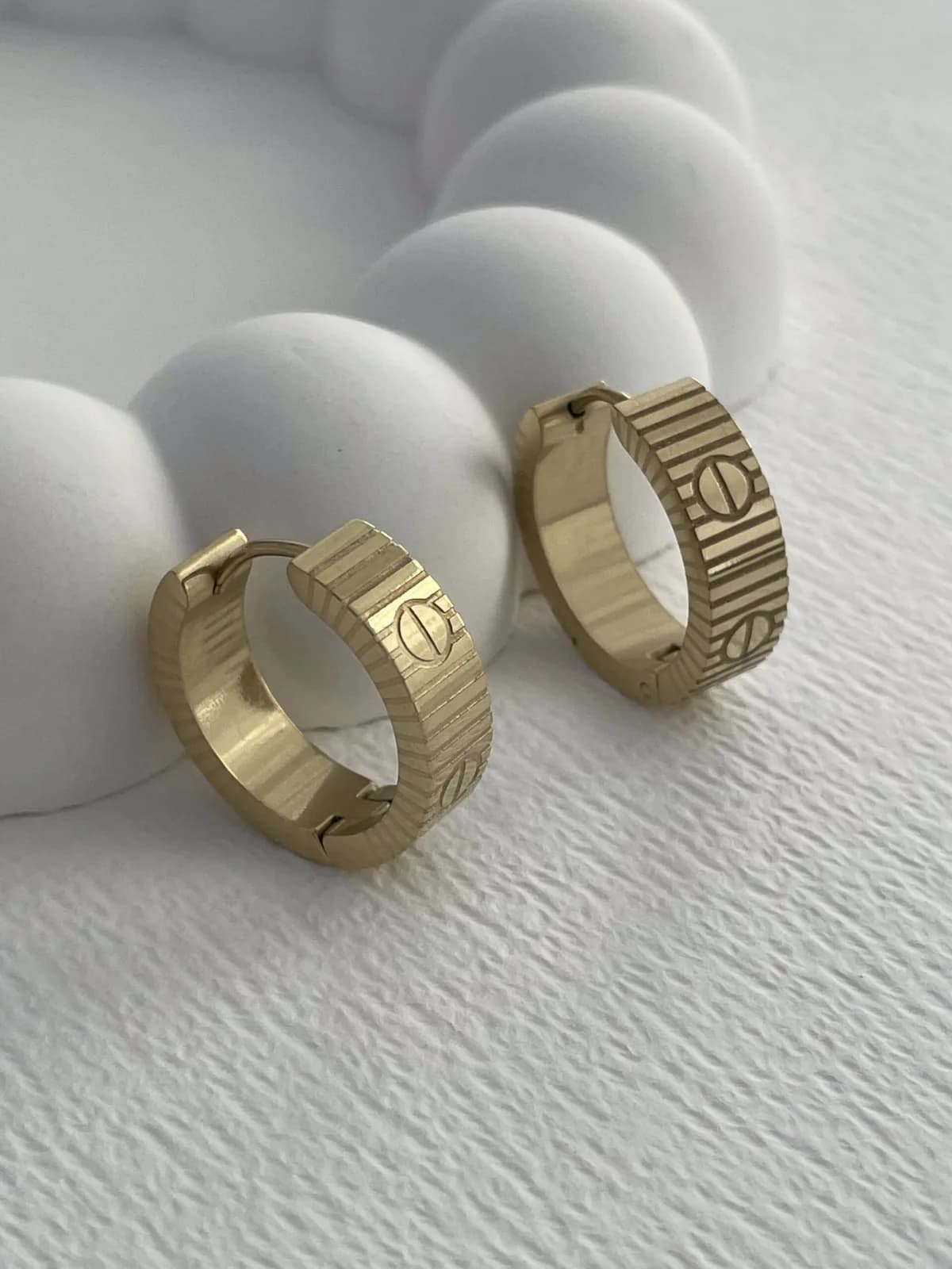 Çelik Marka Model Gold Halka Küpe