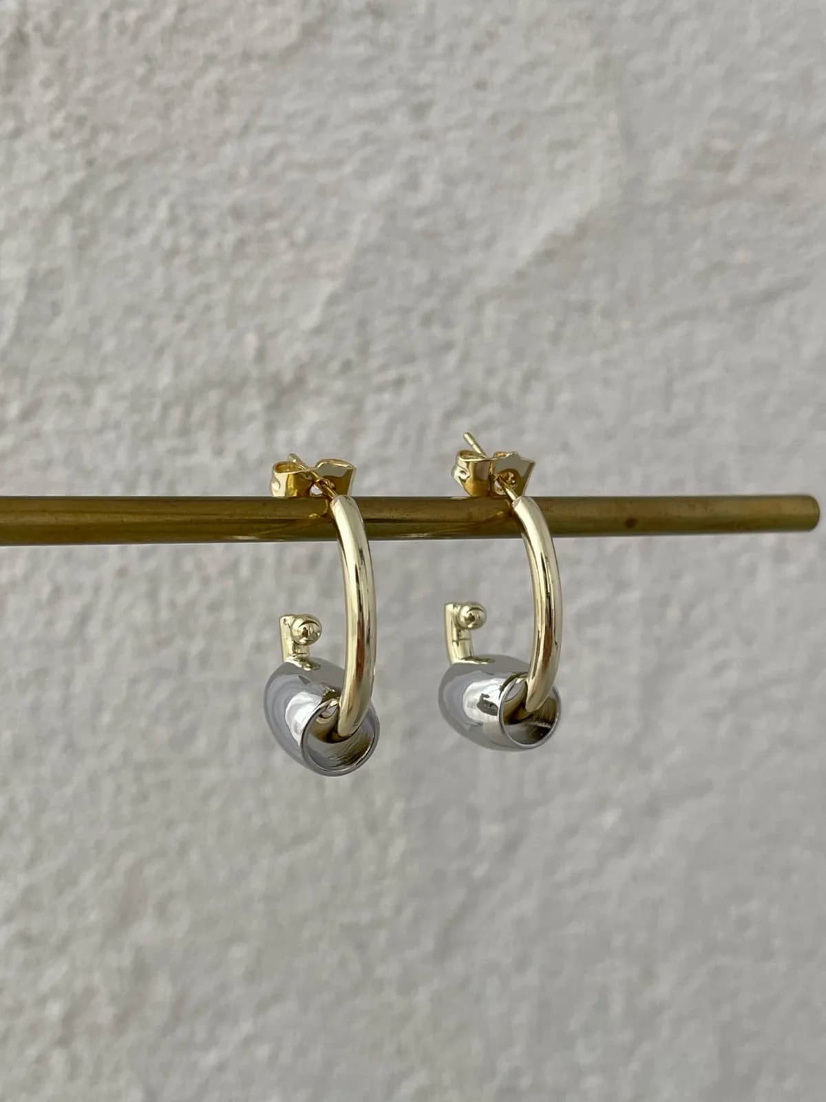 Özel Seri Gold&amp;Gümüş  Silindir Küpe