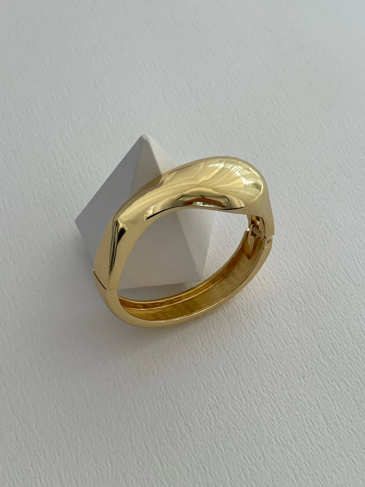 Özel Seri Kalın Tek Damla Tasarım Gold Kelepçe Bileklik