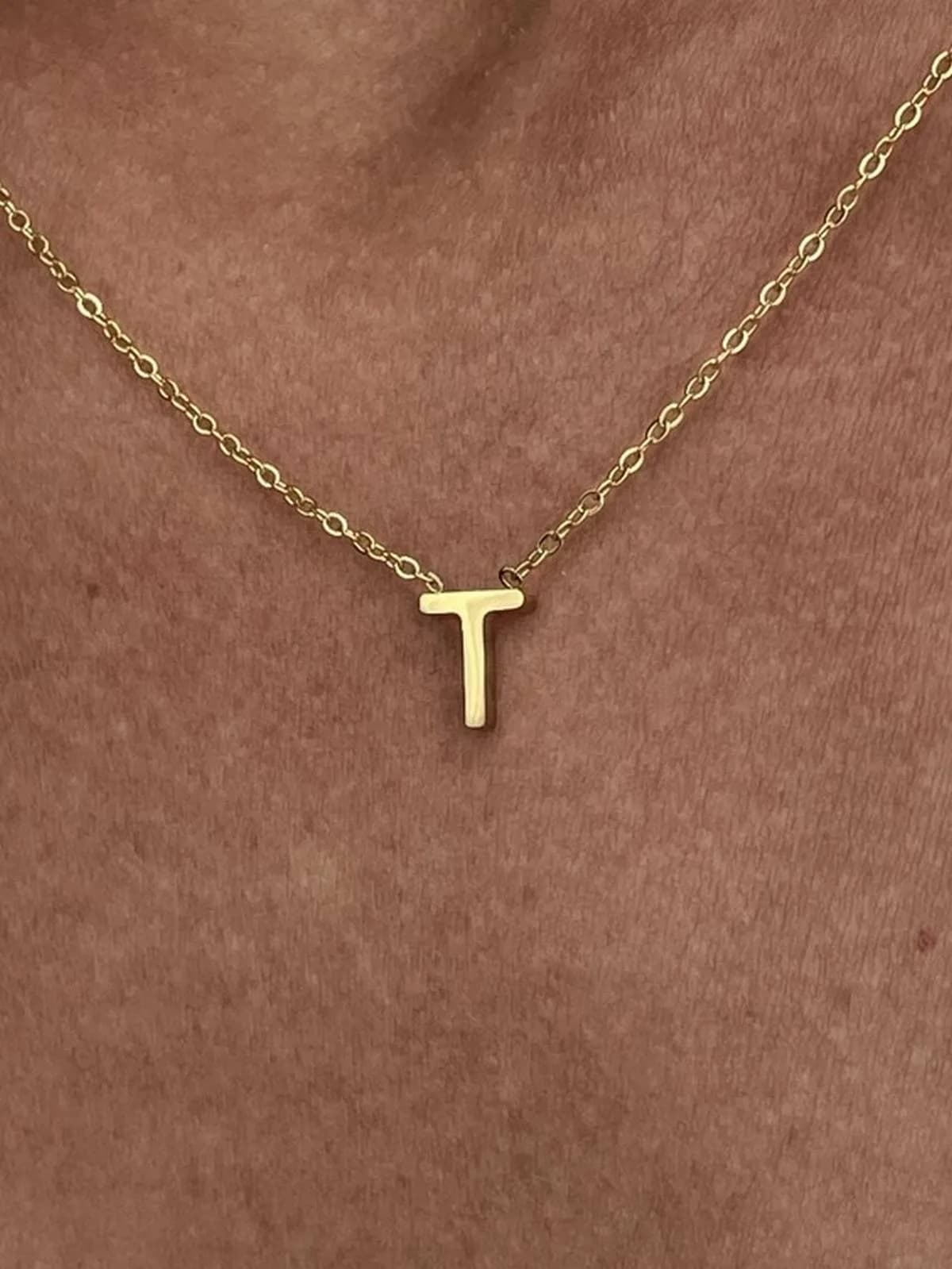 Çelik Minimal T Harfli Kolye