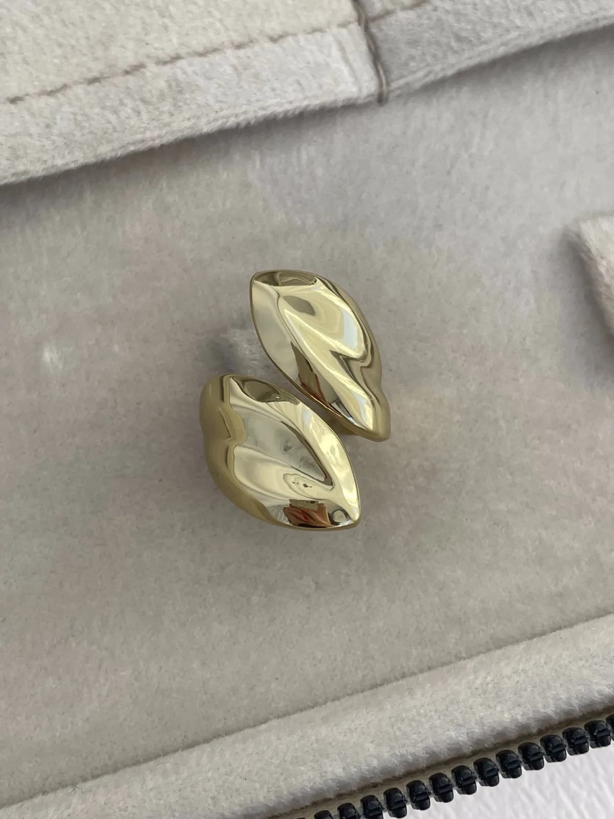 Özel Seri Yaprak Tasarım Ayarlanabilir Gold Yüzük