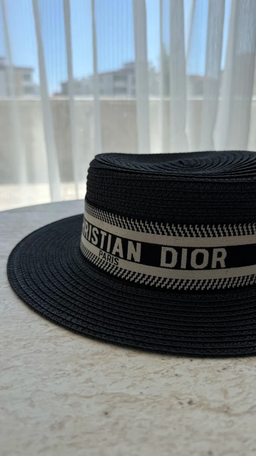 CD Marka Model Siyah Küçük Boy Hasır Şapka