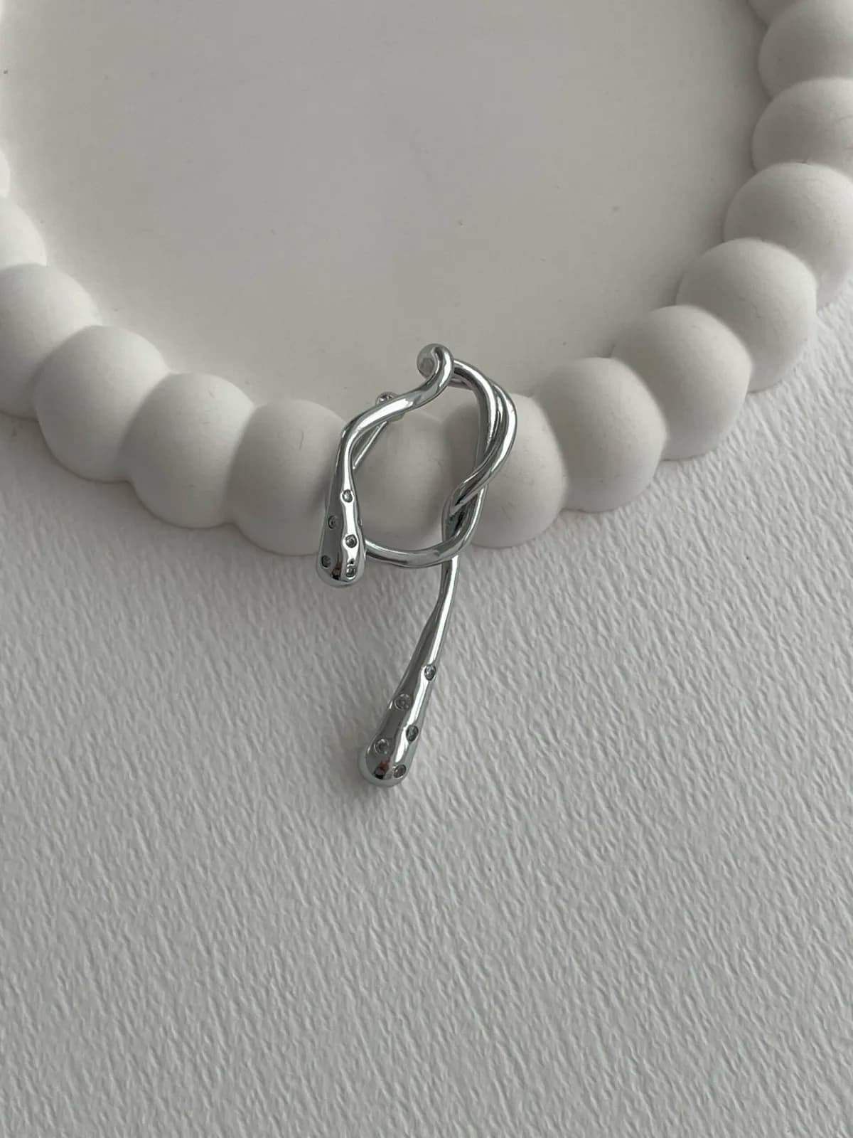 Özel Seri Zirkon Taşlı Sarmal Tasarım Gümüş Earcuff Küpe