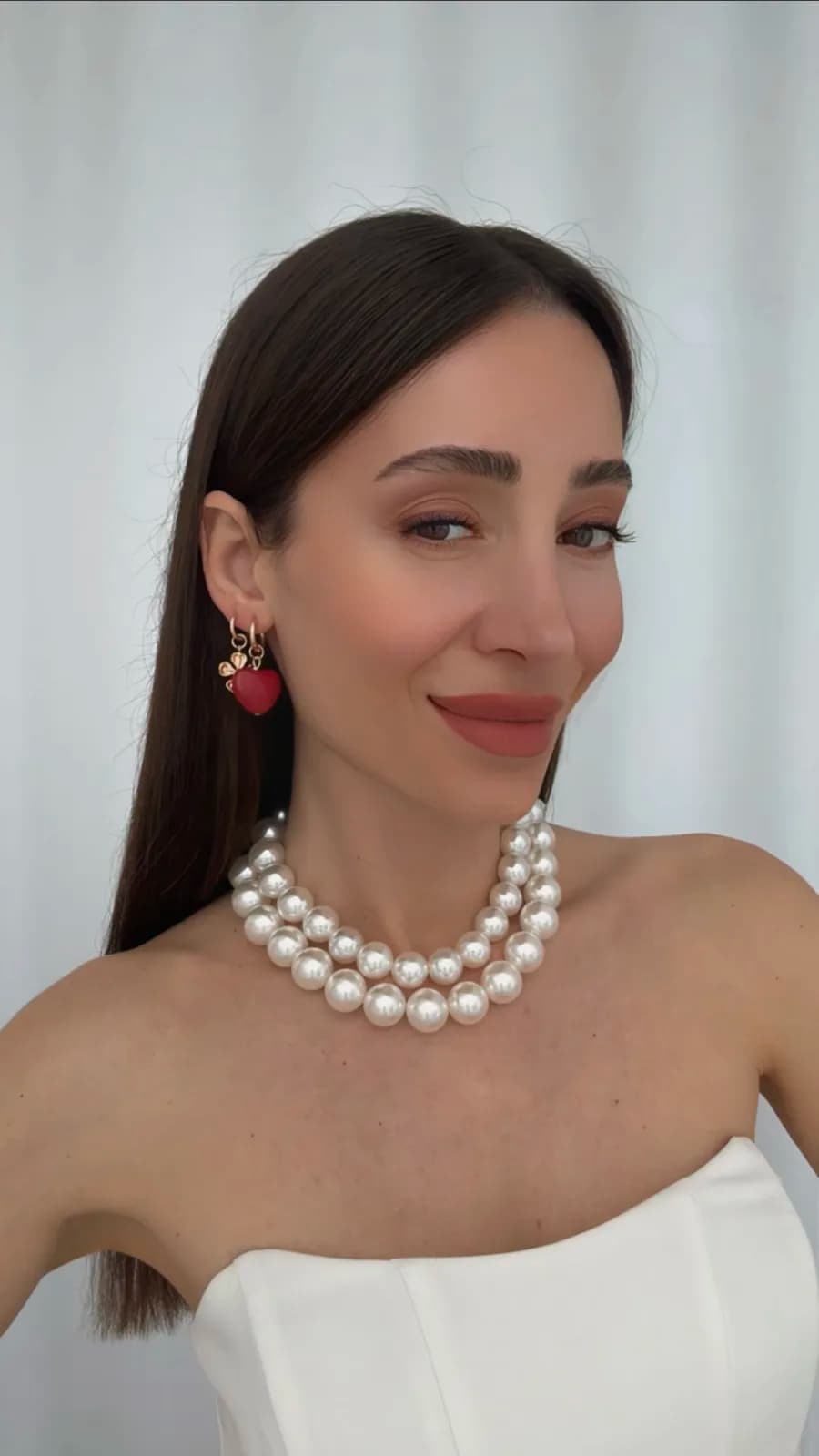 Özel Seri ZR Model Kalp &amp; Gül Tasarım Gold Küpe Seti