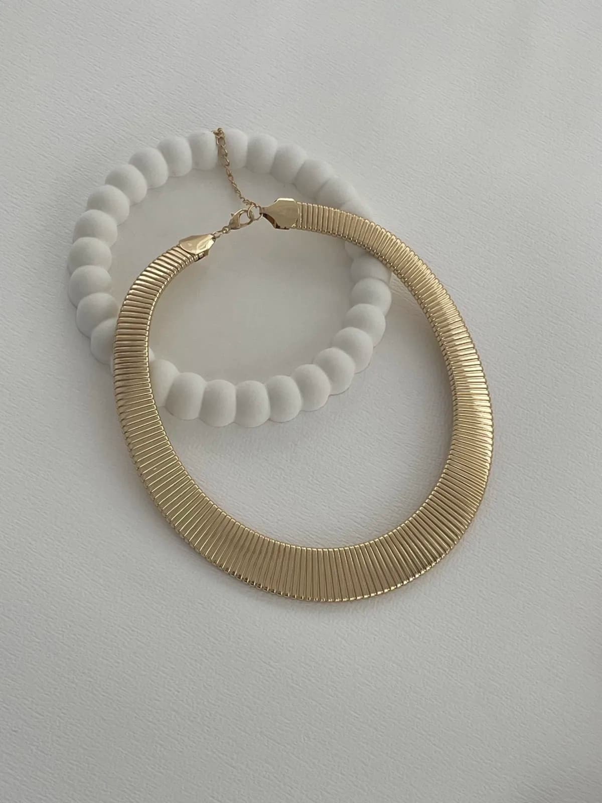 Özel Seri Kalın Tırtık Model Gold Choker Kolye