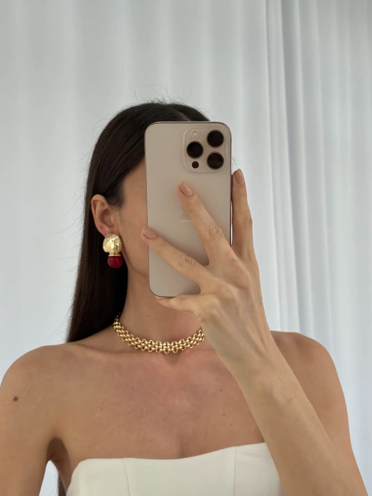 Özel Seri Soyut Gold Detay ZR Model Bordo Top Küpe