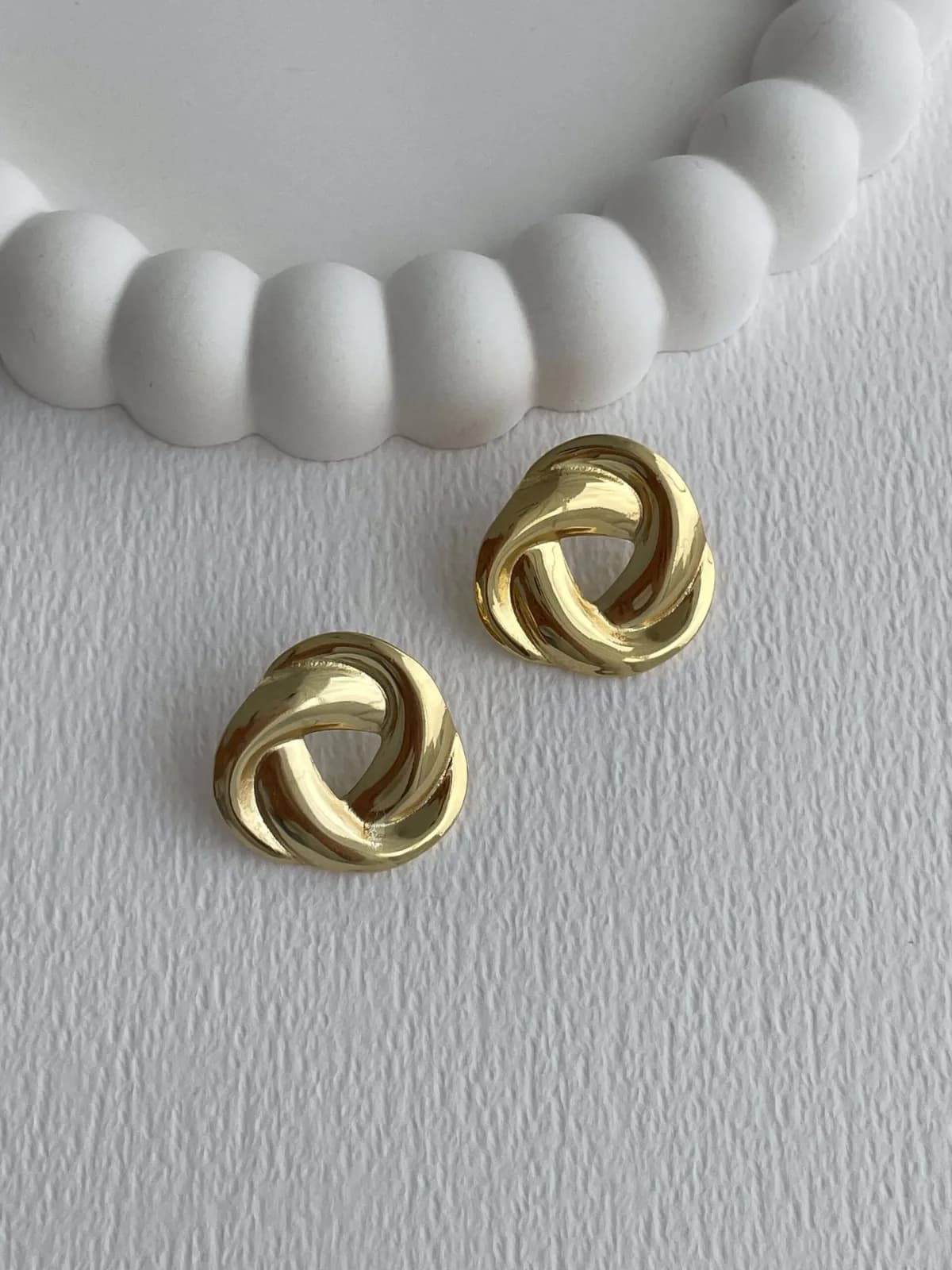 Çelik Gül Tasarım Gold Küpe