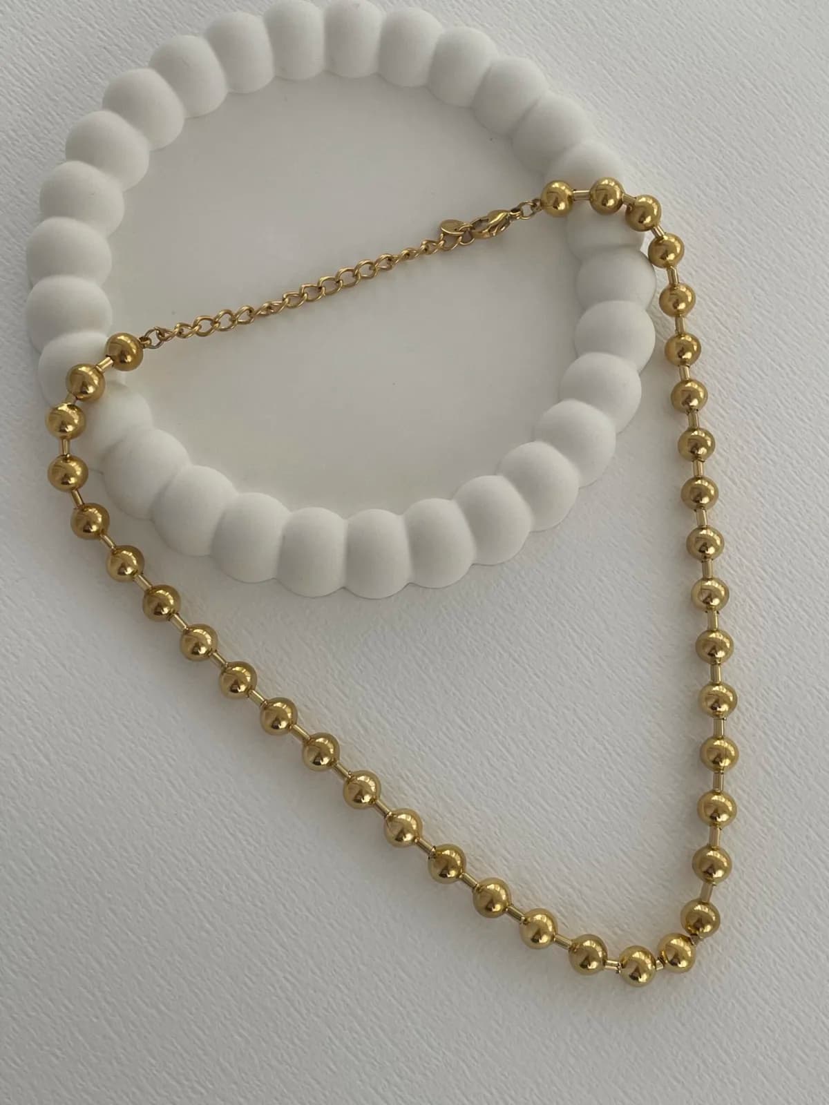 Çelik Top Tasarım Gold Kolye