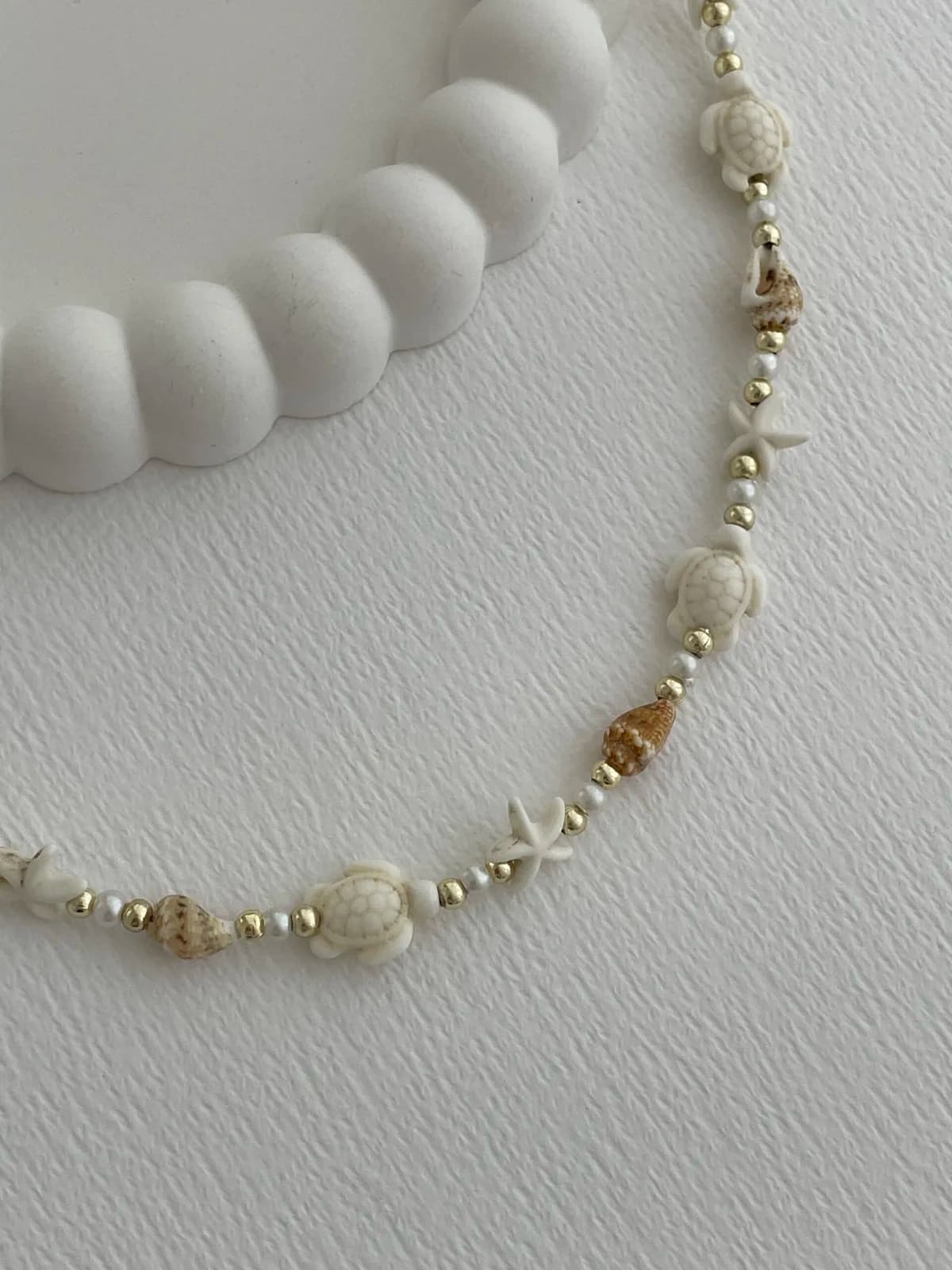 Özel Seri Deniz Yıldızı &amp; Kaplumbağa Tasarım Gold Kolye