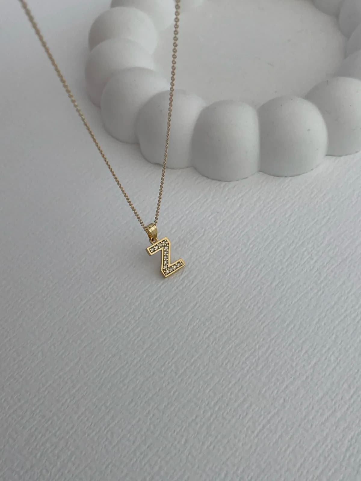 Özel Seri Zirkon Taşlı Z Harf Minimal Gold Kolye
