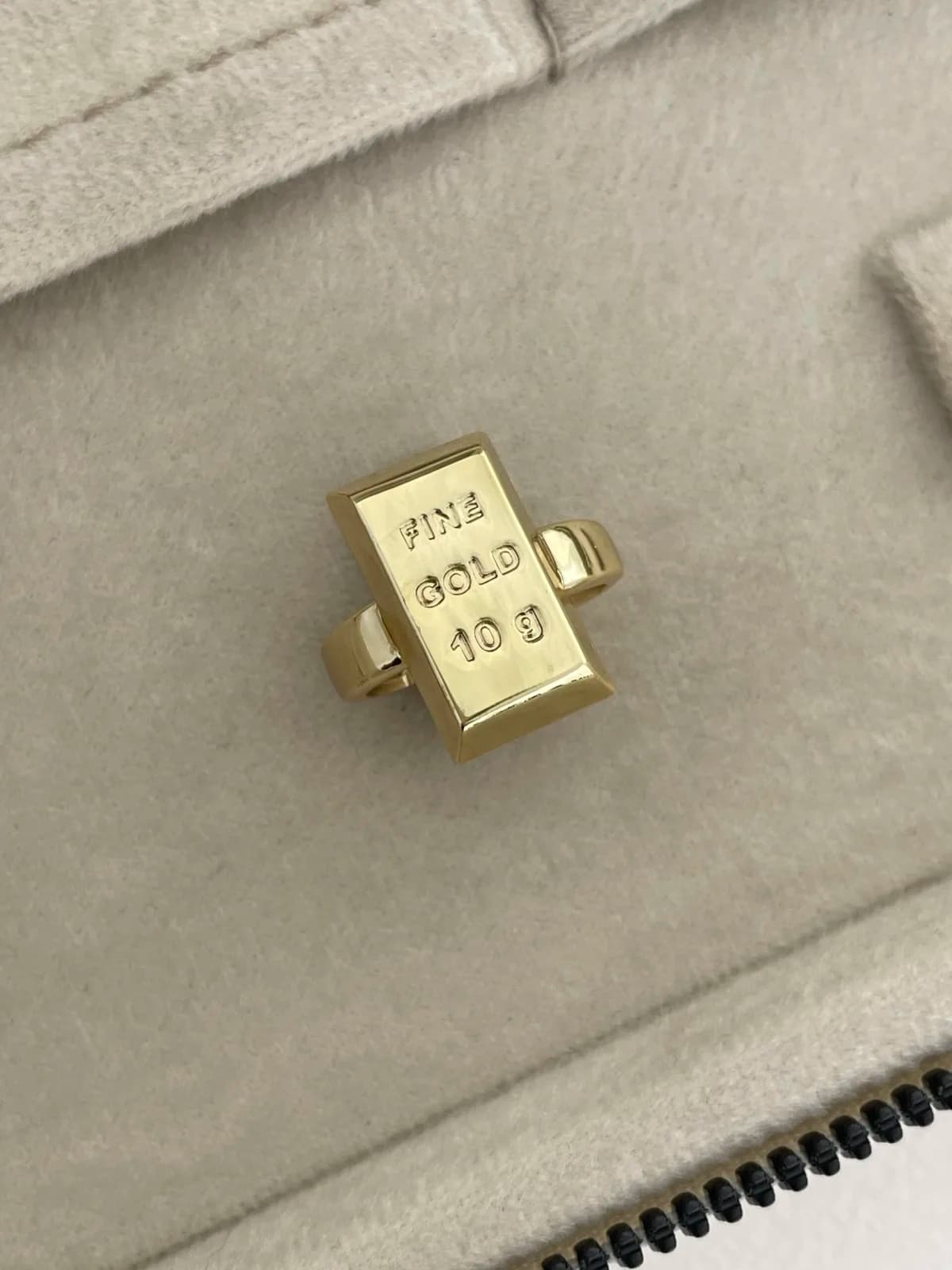 Özel Seri Yazılı Külçe Altın Tasarım Gold Ayarlanabilir Yüzük