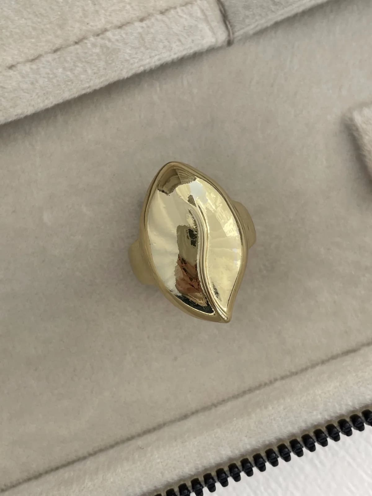 Özel Seri Yaprak Tasarım Ayarlanabilir Gold Yüzük