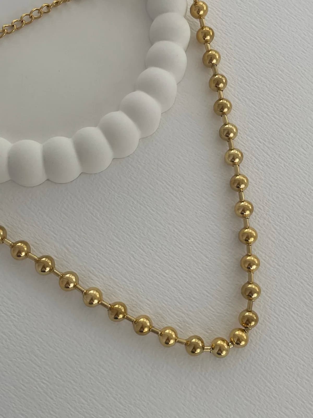 Çelik Top Tasarım Gold Kolye