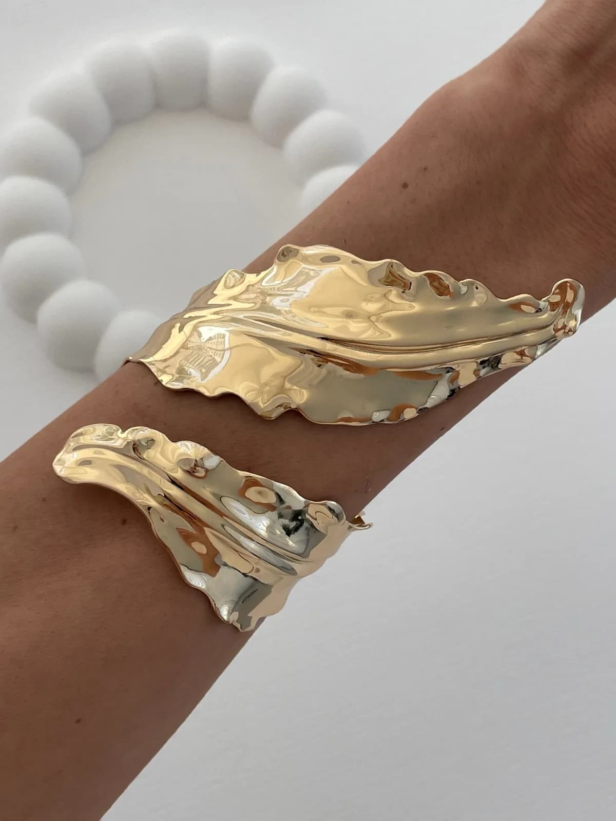 Özel Seri Yaprak Tasarım Ayarlanabilir Gold Bileklik