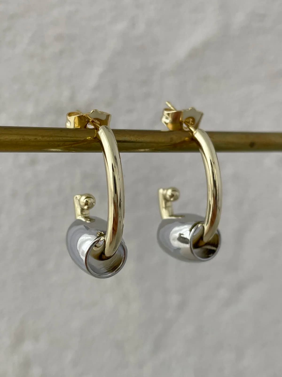 Özel Seri Gold&amp;Gümüş  Silindir Küpe