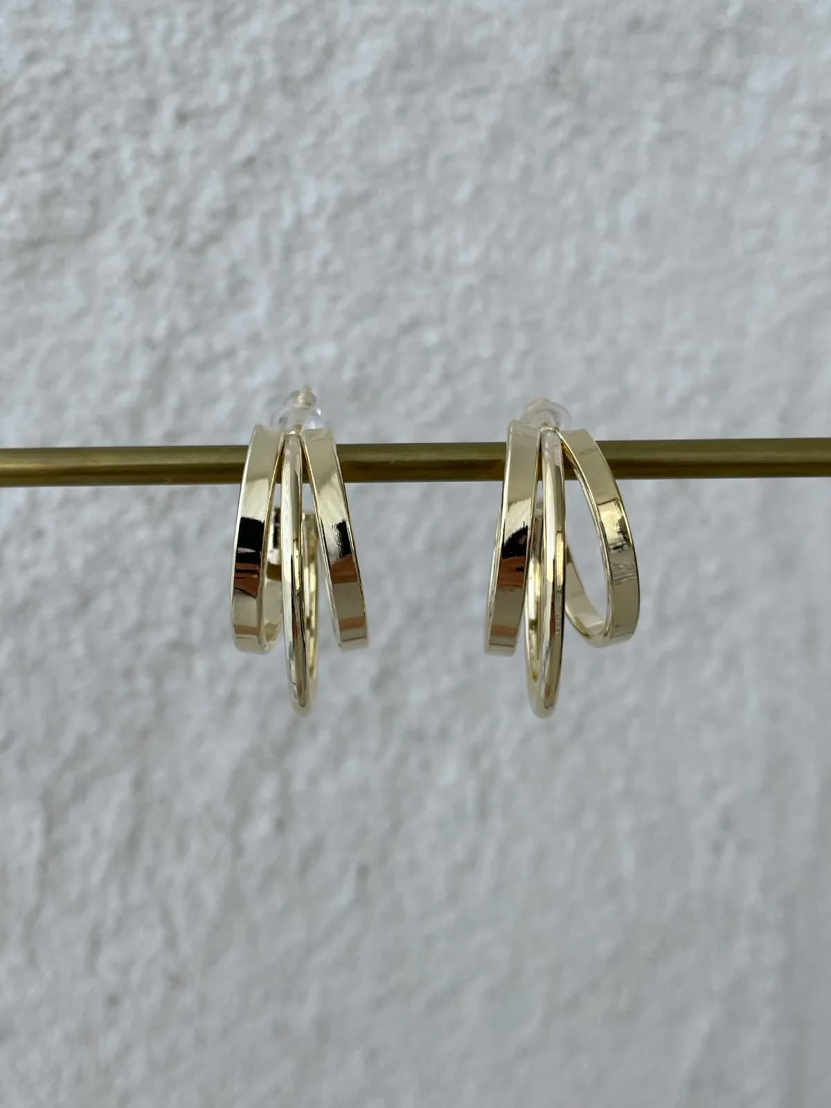 Özel Seri Gold Üçlü Halka Küpe