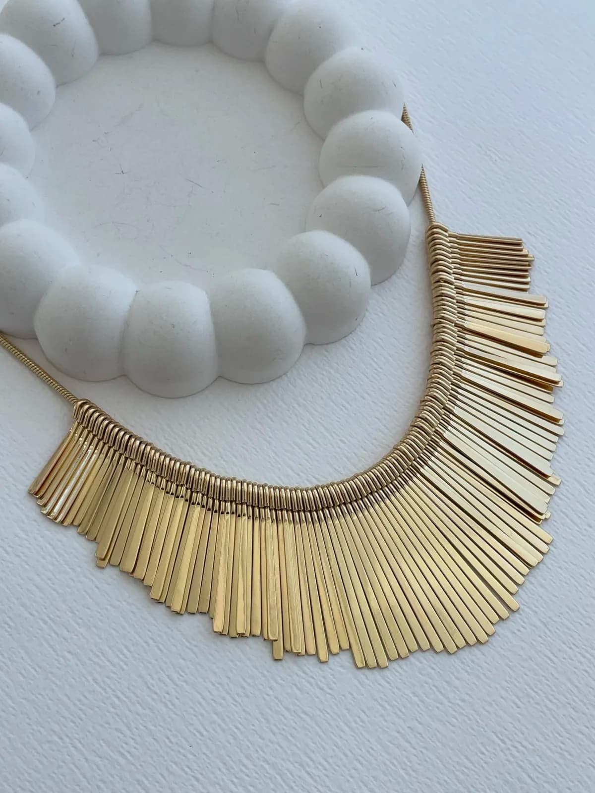 Özel Seri Sıralı Çoklu Çubuk Tasarım Gold Kolye