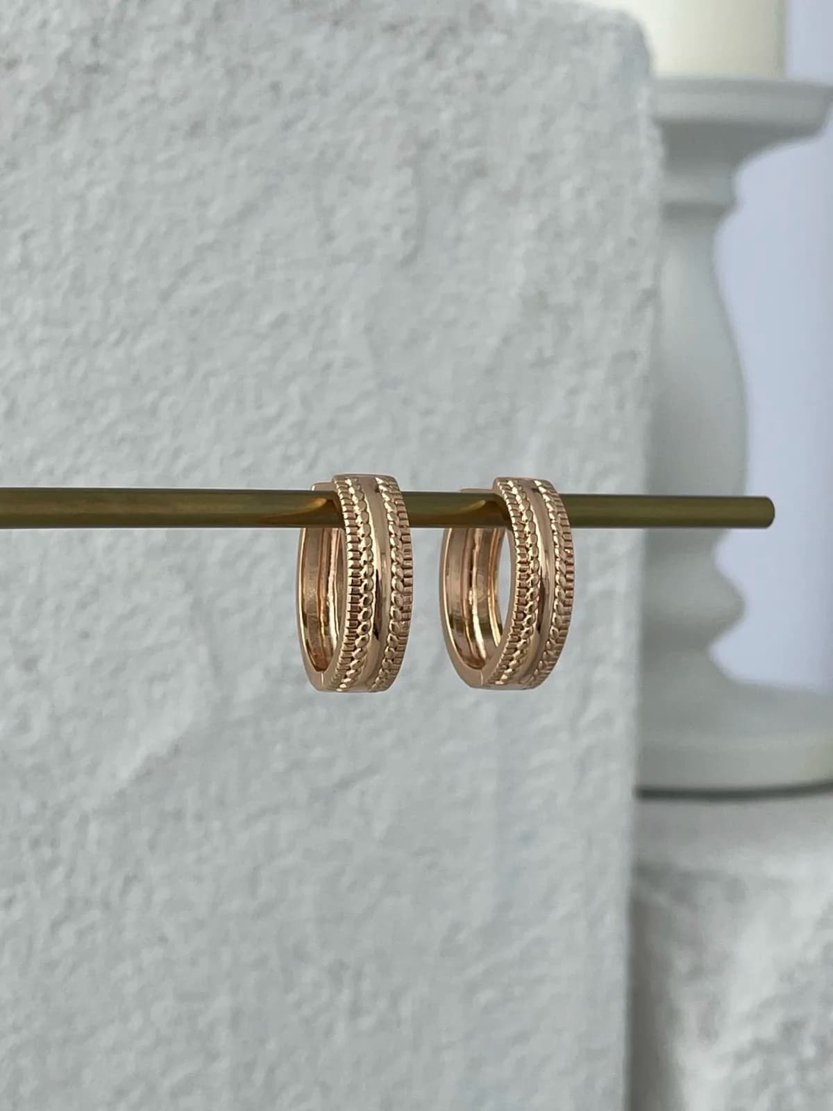 XUPING Desenli Kalın Gold Halka Küpe