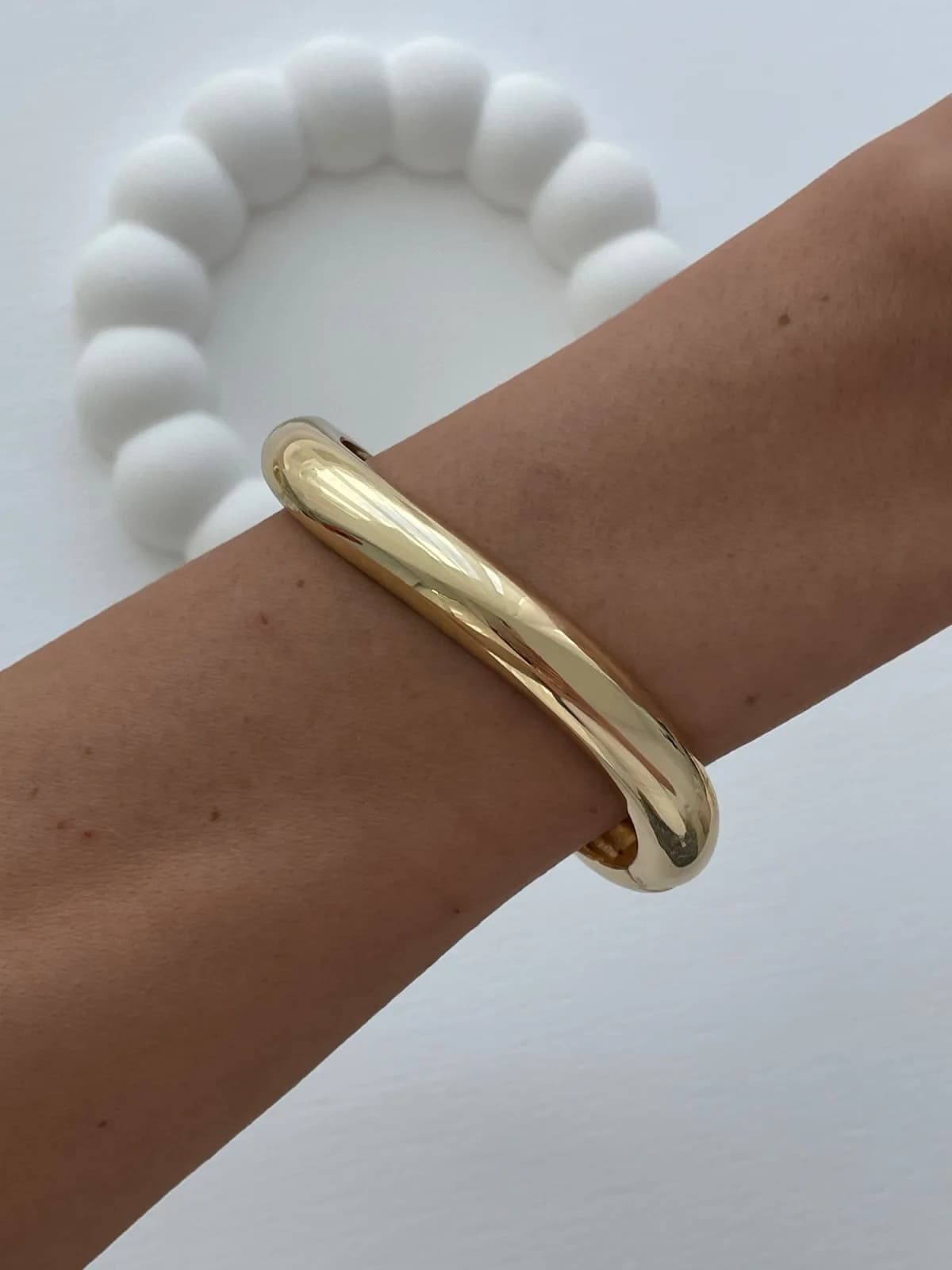 Özel Seri Kıvrım Tasarım Gold Kelepçe Bileklik