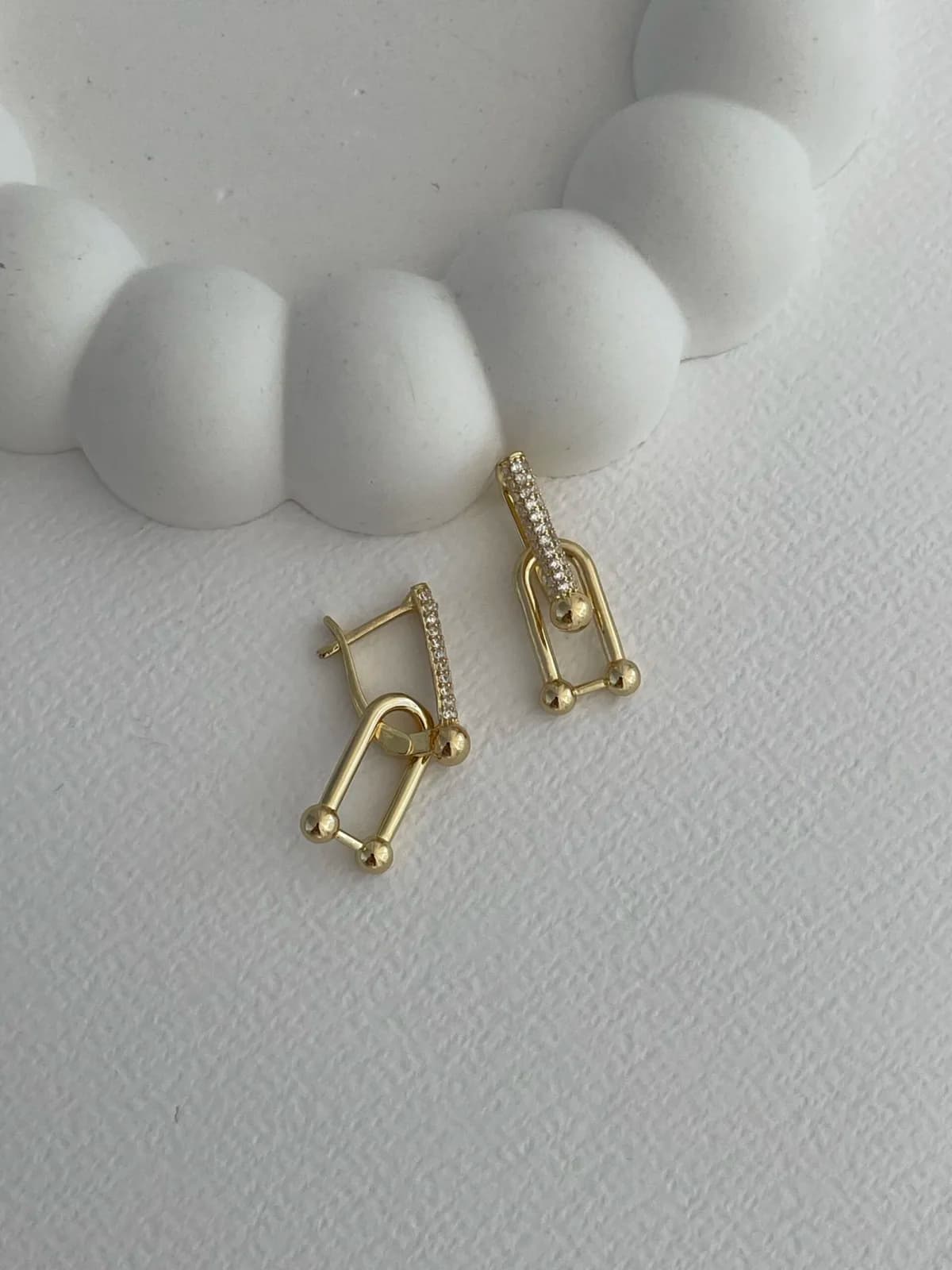 Özel Seri Zirkon Taşlı Marka Model Gold Küpe