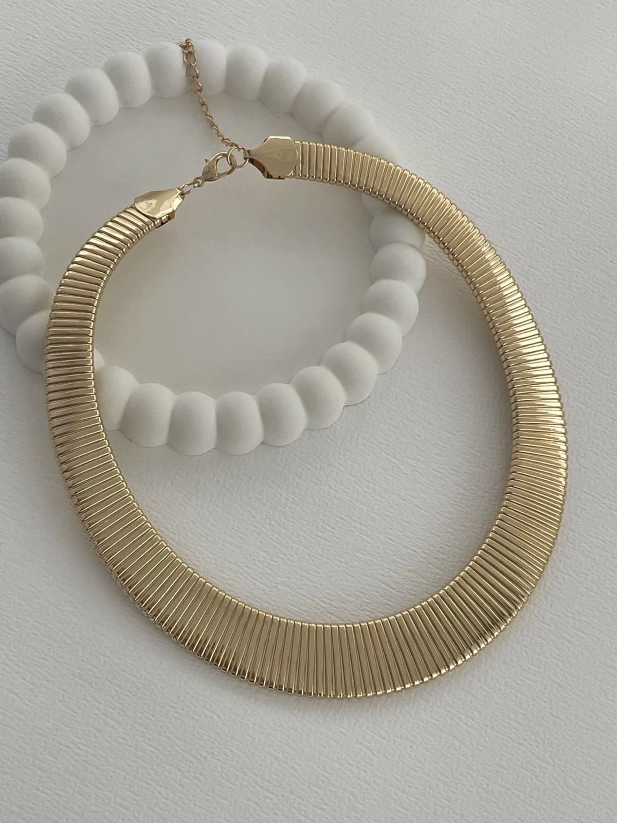 Özel Seri Kalın Tırtık Model Gold Choker Kolye