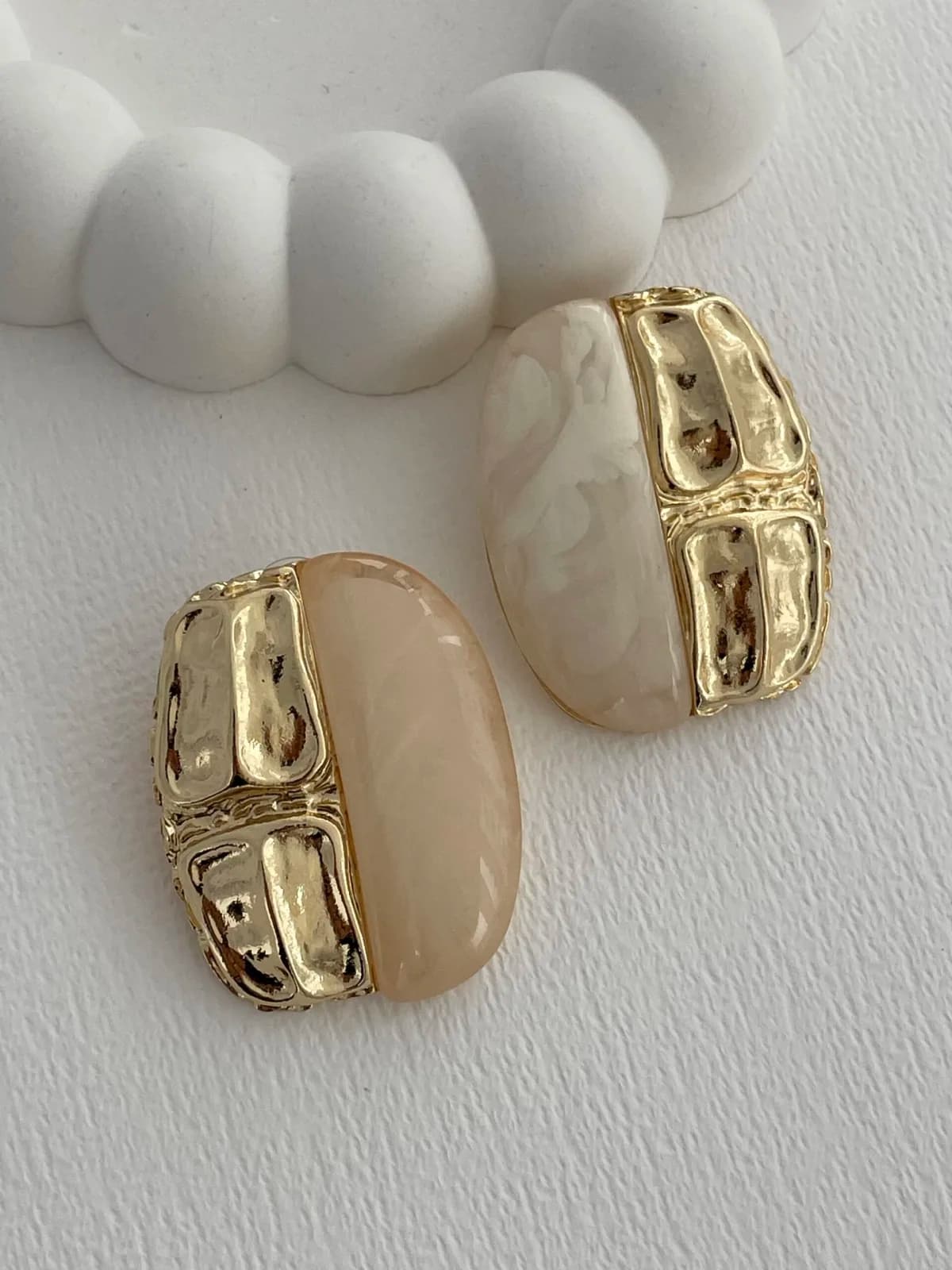 Özel Seri Marka Model Gold &amp; Sedef Tasarım Küpe