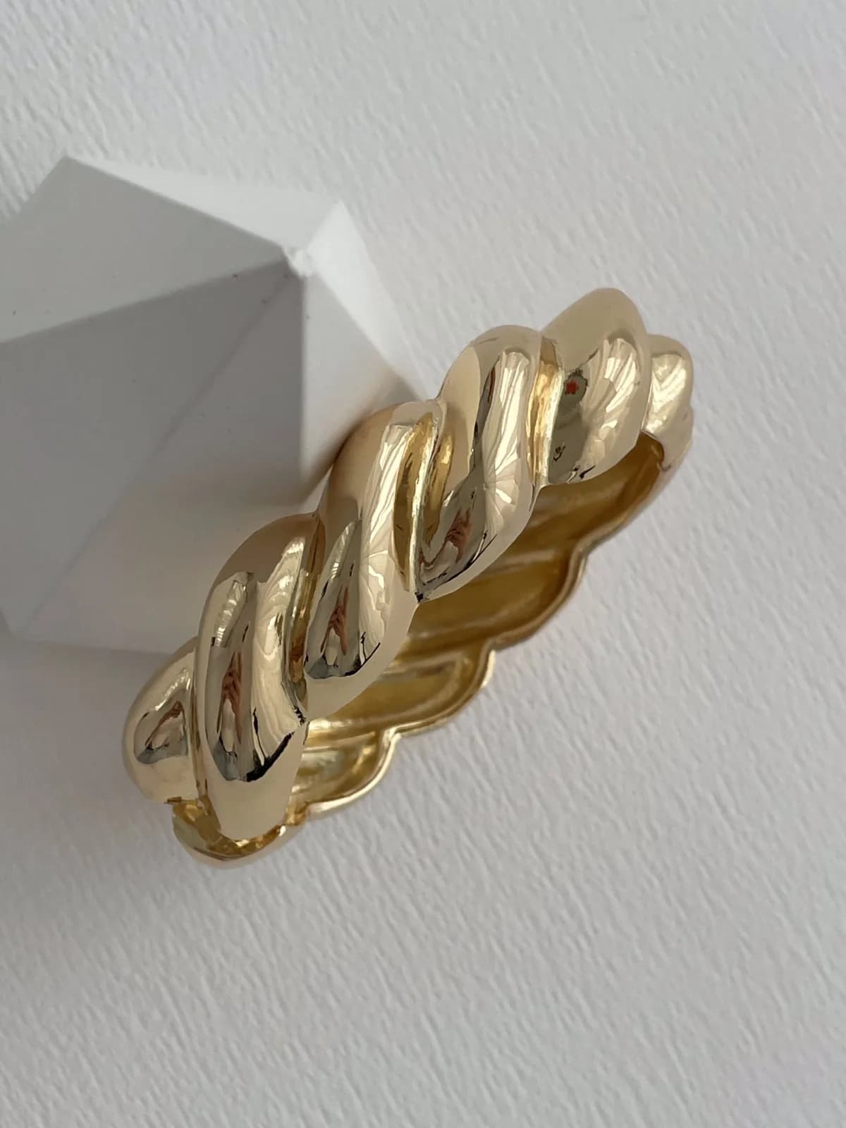Özel Seri Burgu Tasarım Gold Kelepçe Bileklik