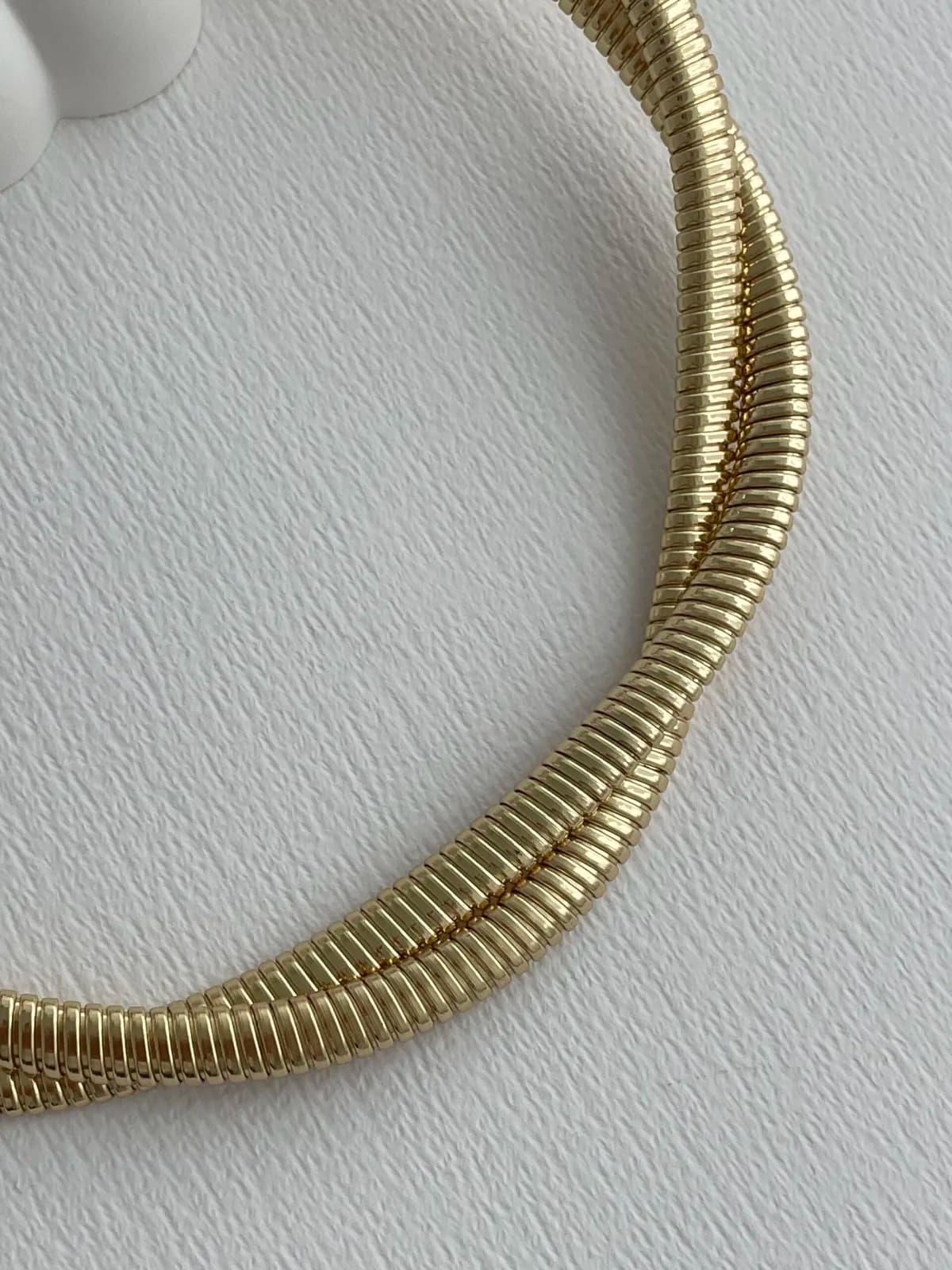 Özel Seri Sarmal Tel Tasarım Gold Choker Kolye