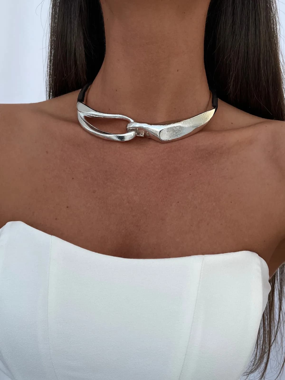 Özel Seri Marka Model Gümüş Choker Kolye