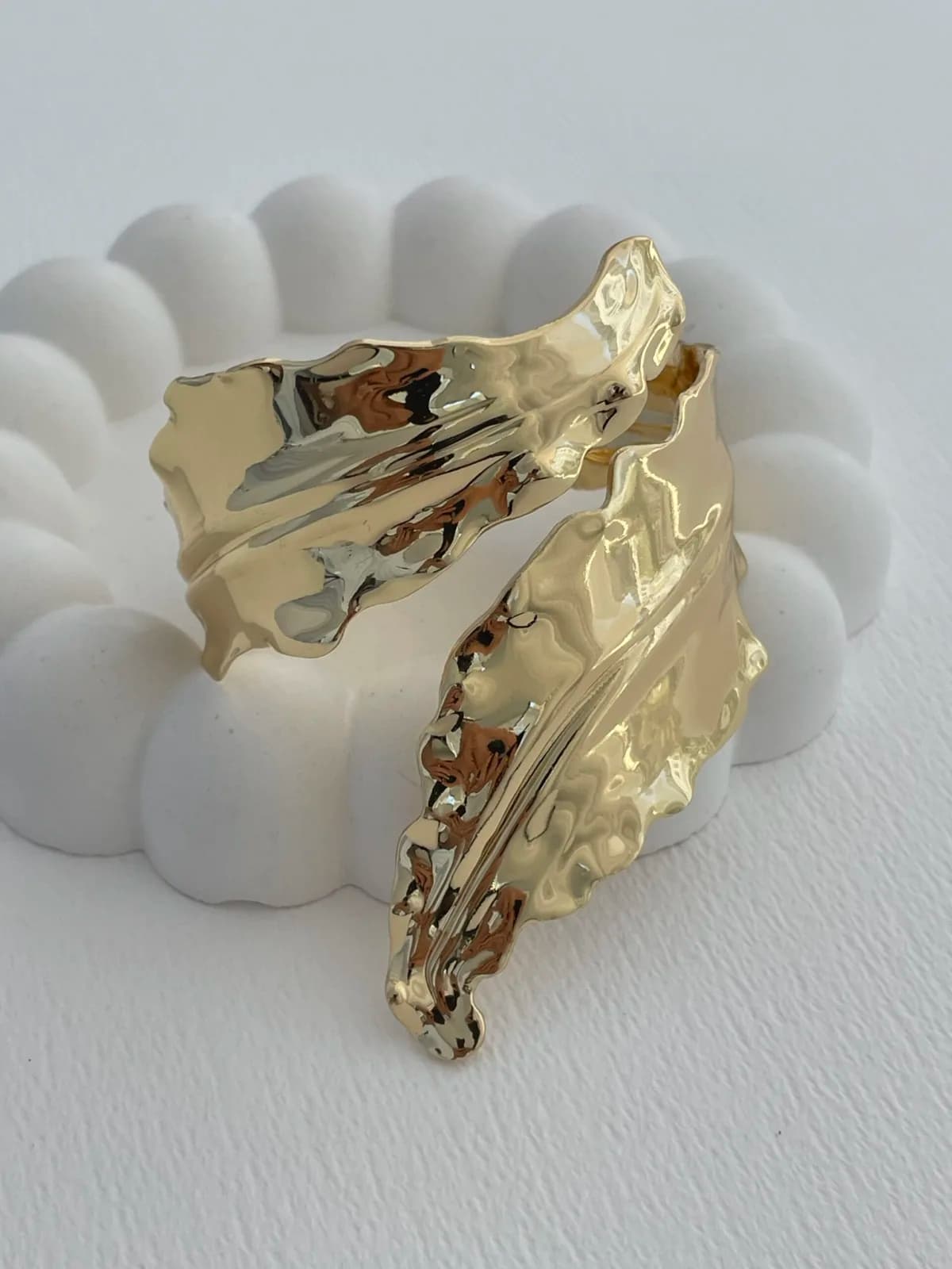 Özel Seri Yaprak Tasarım Sıkıştırılabilir Gold Bileklik