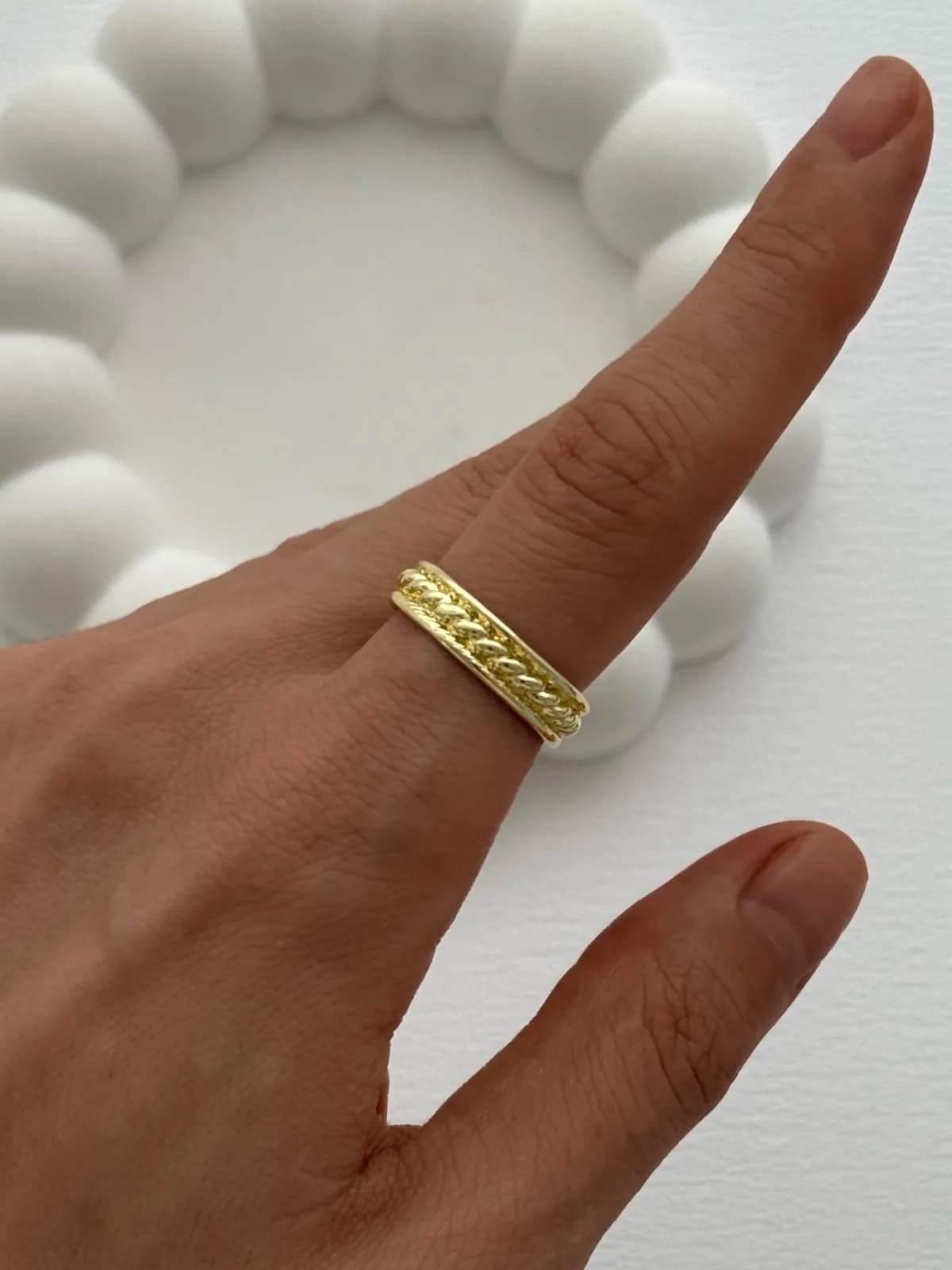 Özel Seri Pinterest Örgü Tasarım Ayarlanabilir Gold Yüzük