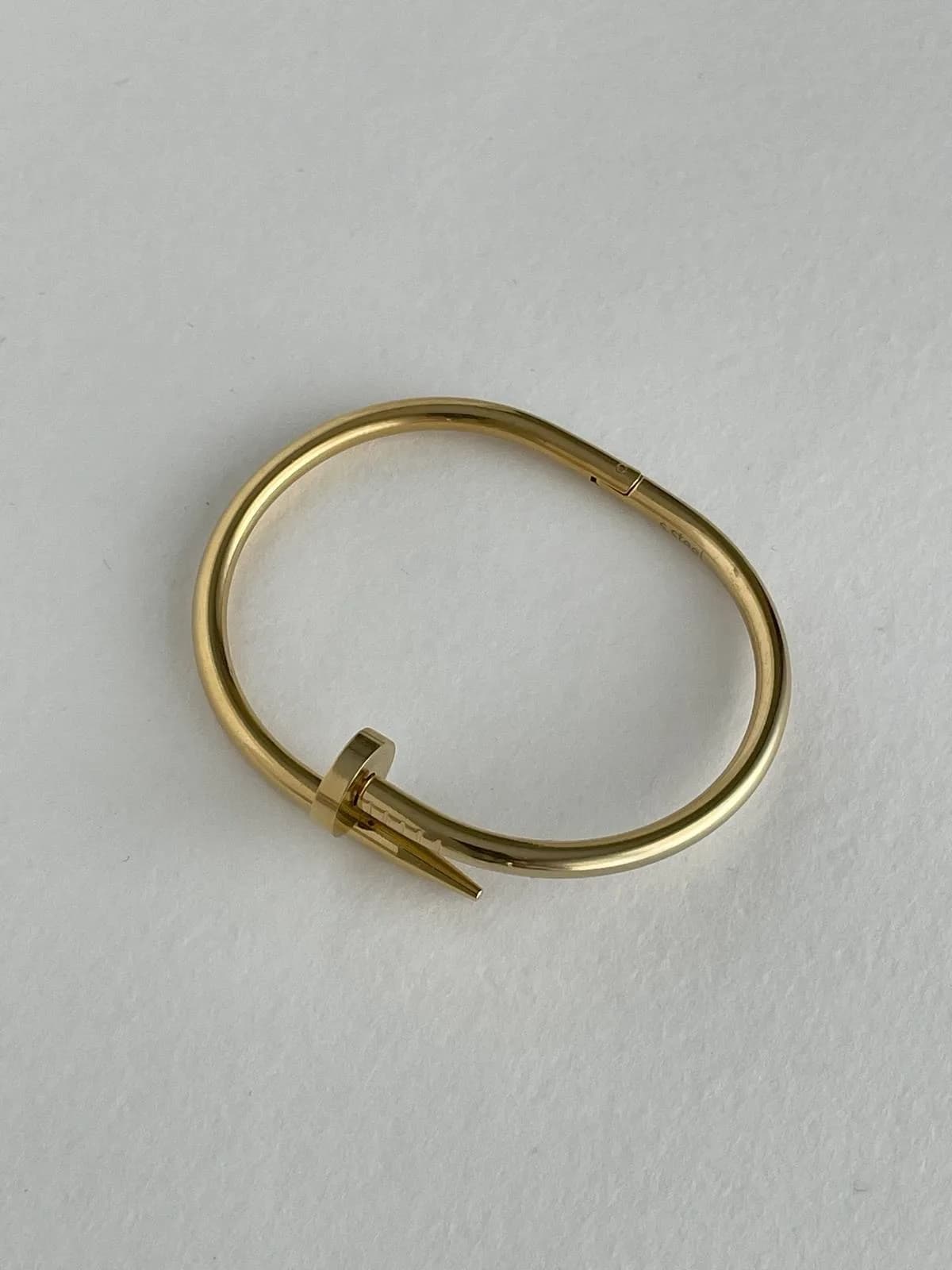 Çelik Çivi Tasarım Gold Kelepçe Bileklik